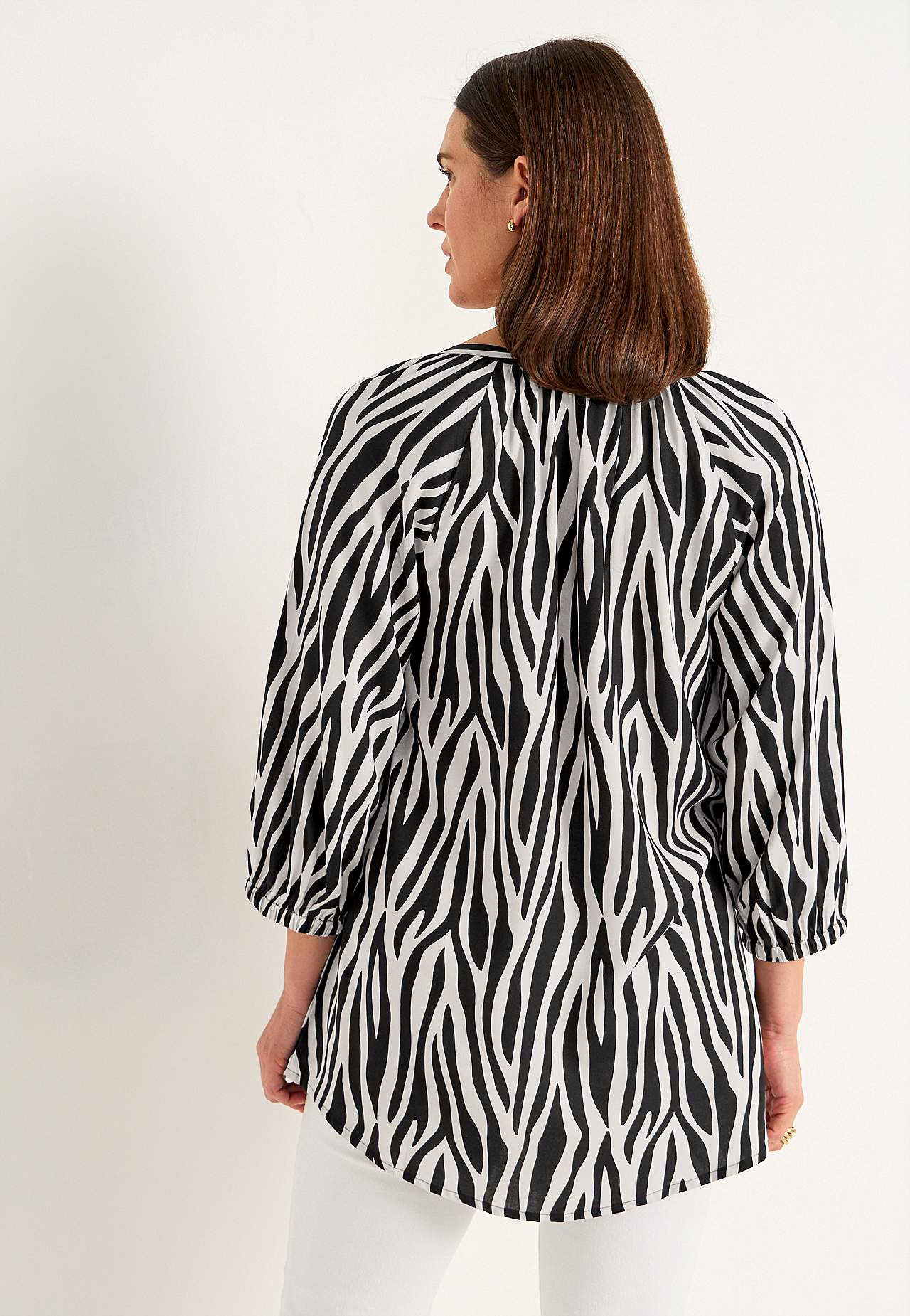 Woven, patterned tunic