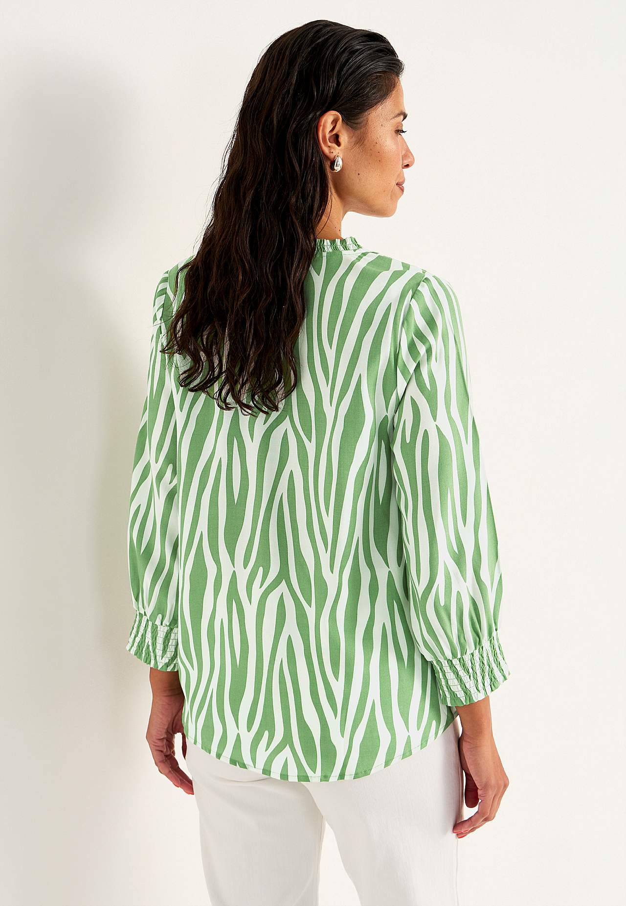 Woven, patterned blouse