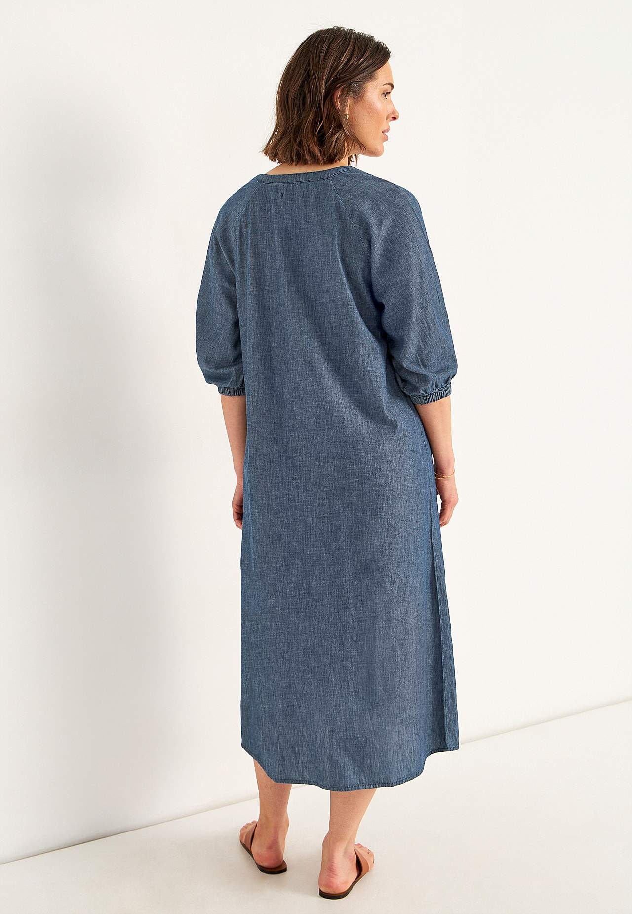 Denim dress with buttons