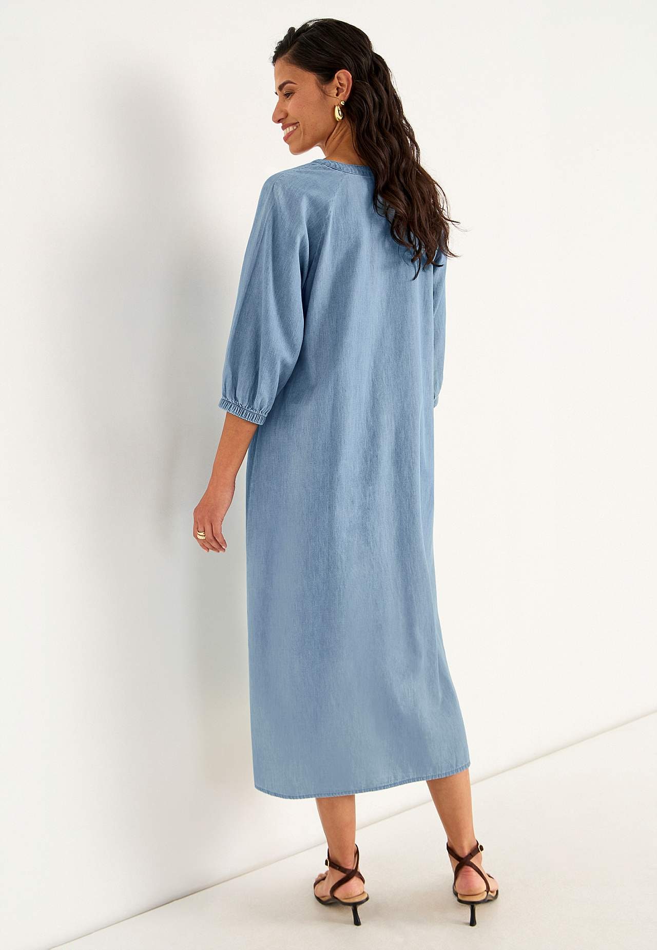 Denim dress with buttons