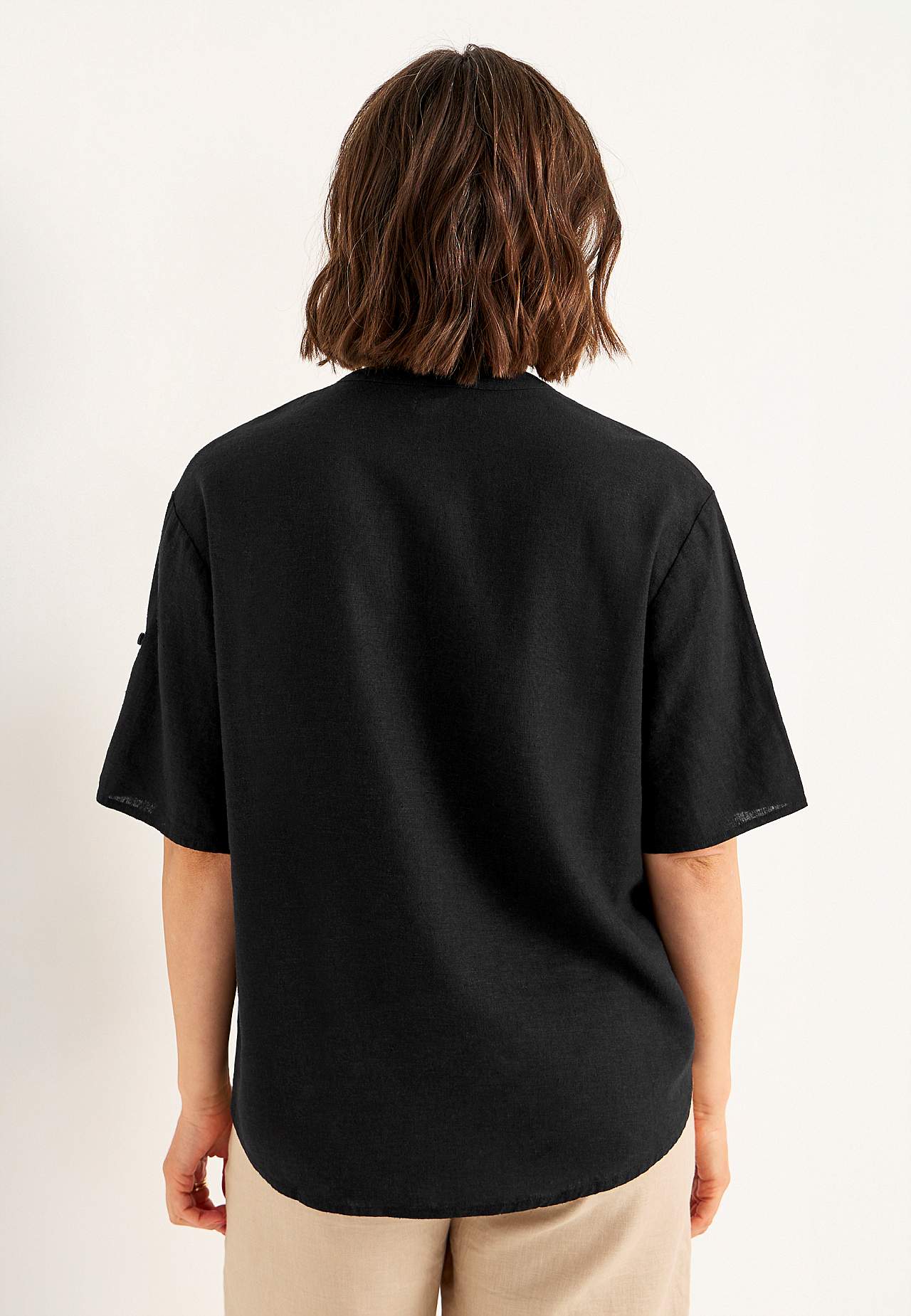 Blouse in linen mix