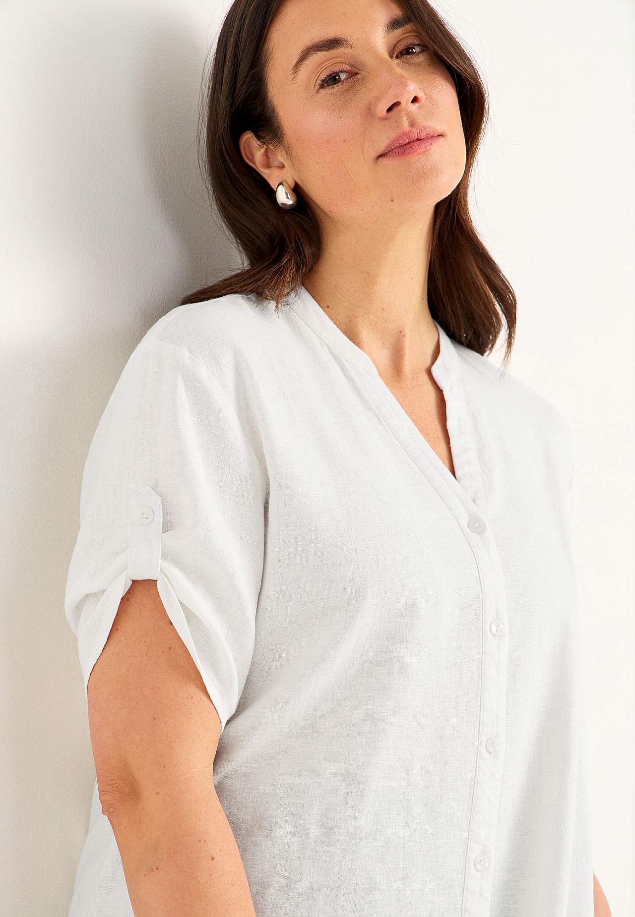 Blouse in linen mix