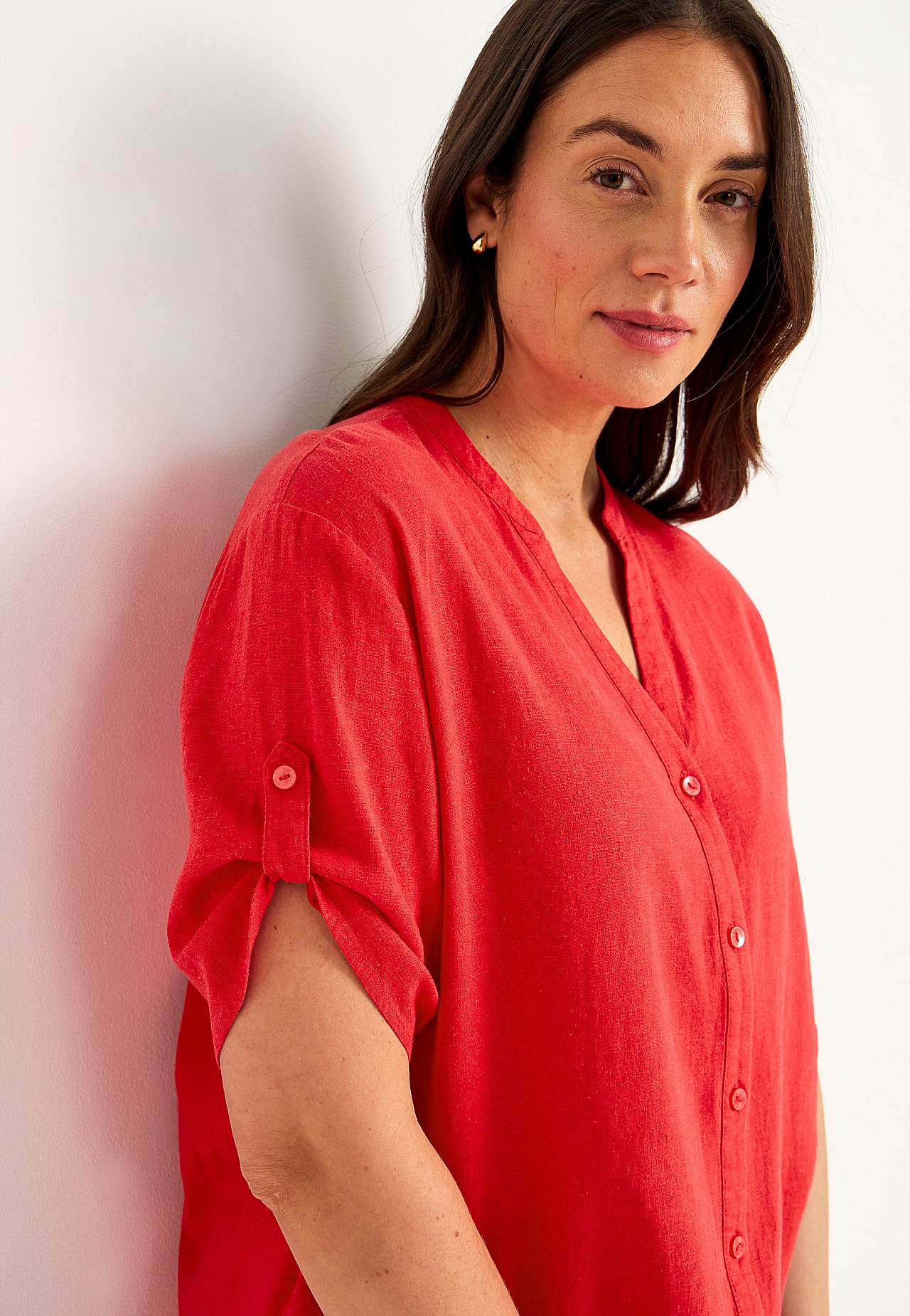 Blouse in linen mix