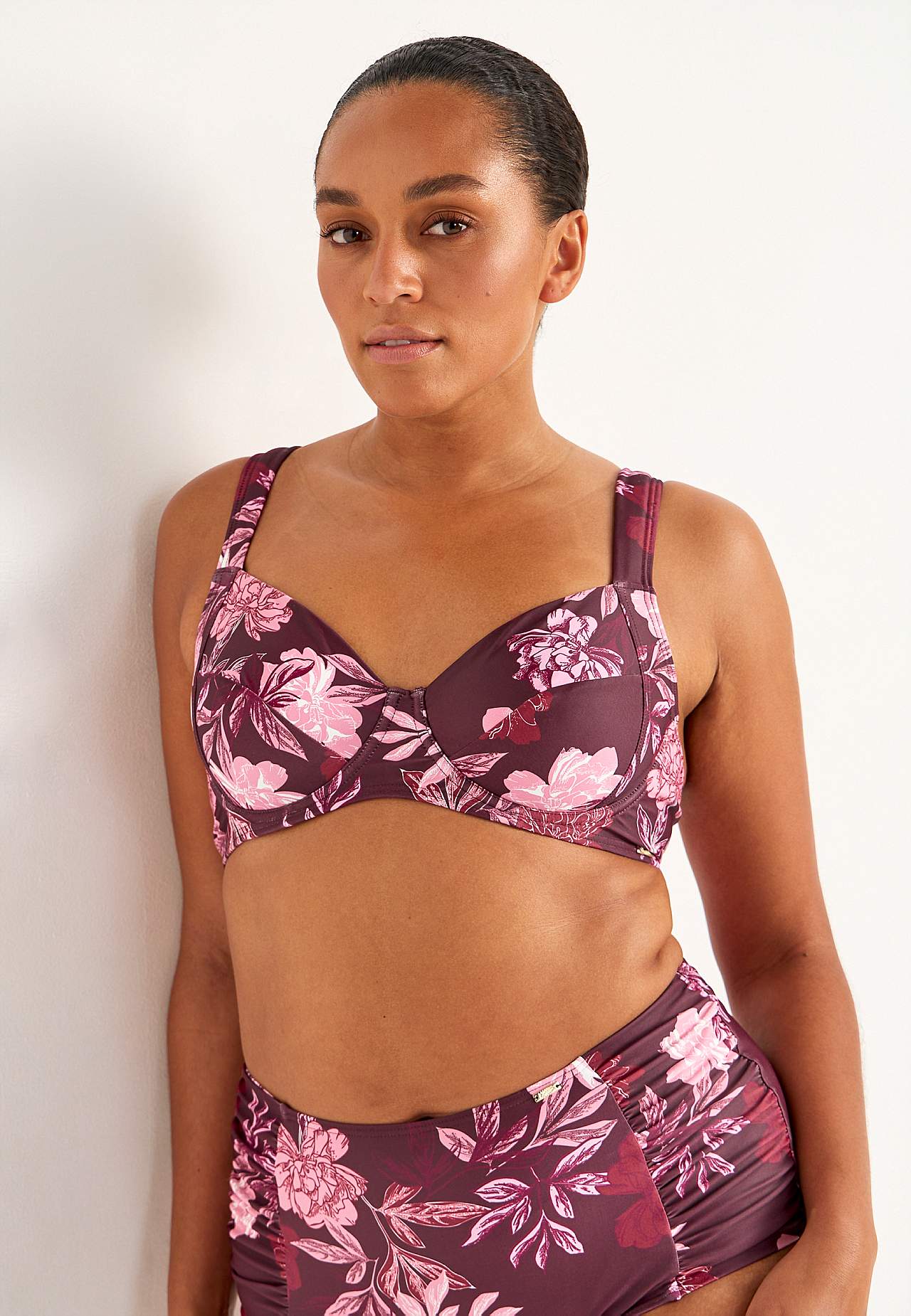 Patterned bikini bra