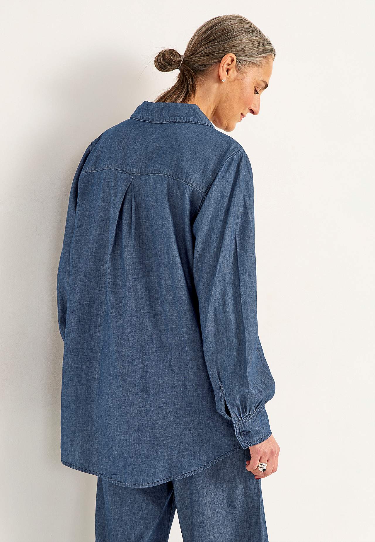 Denim shirt with buttons