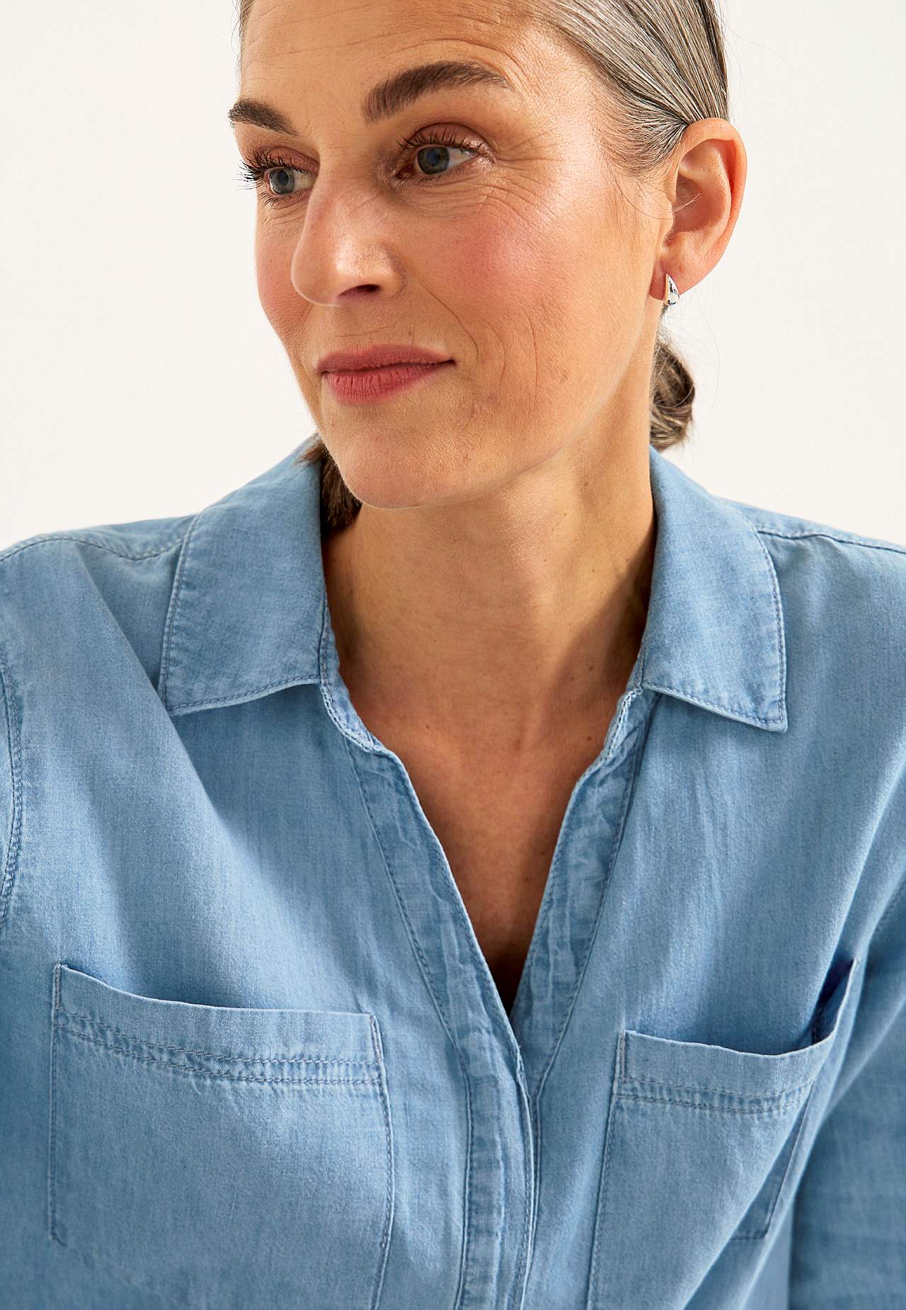 Denim shirt with buttons
