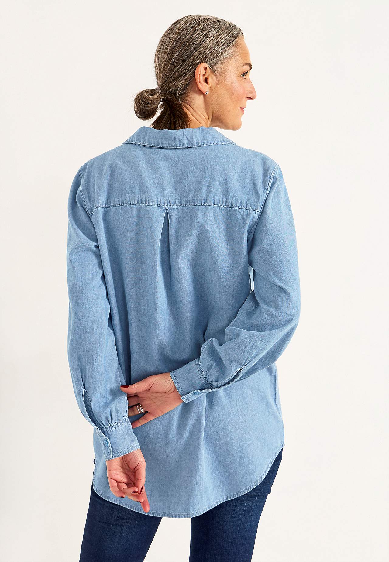 Denim shirt with buttons