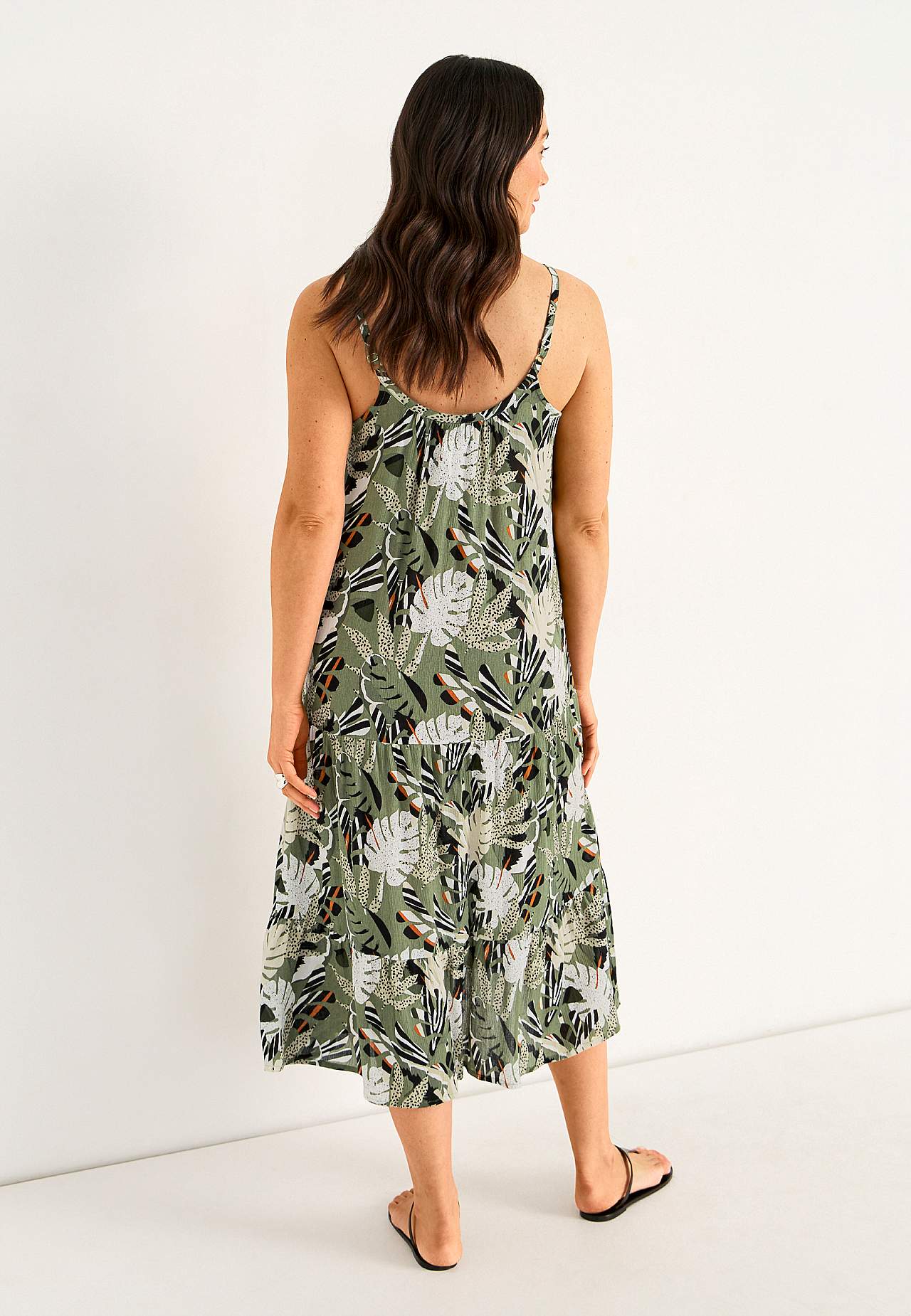 Beach dress with flounces
