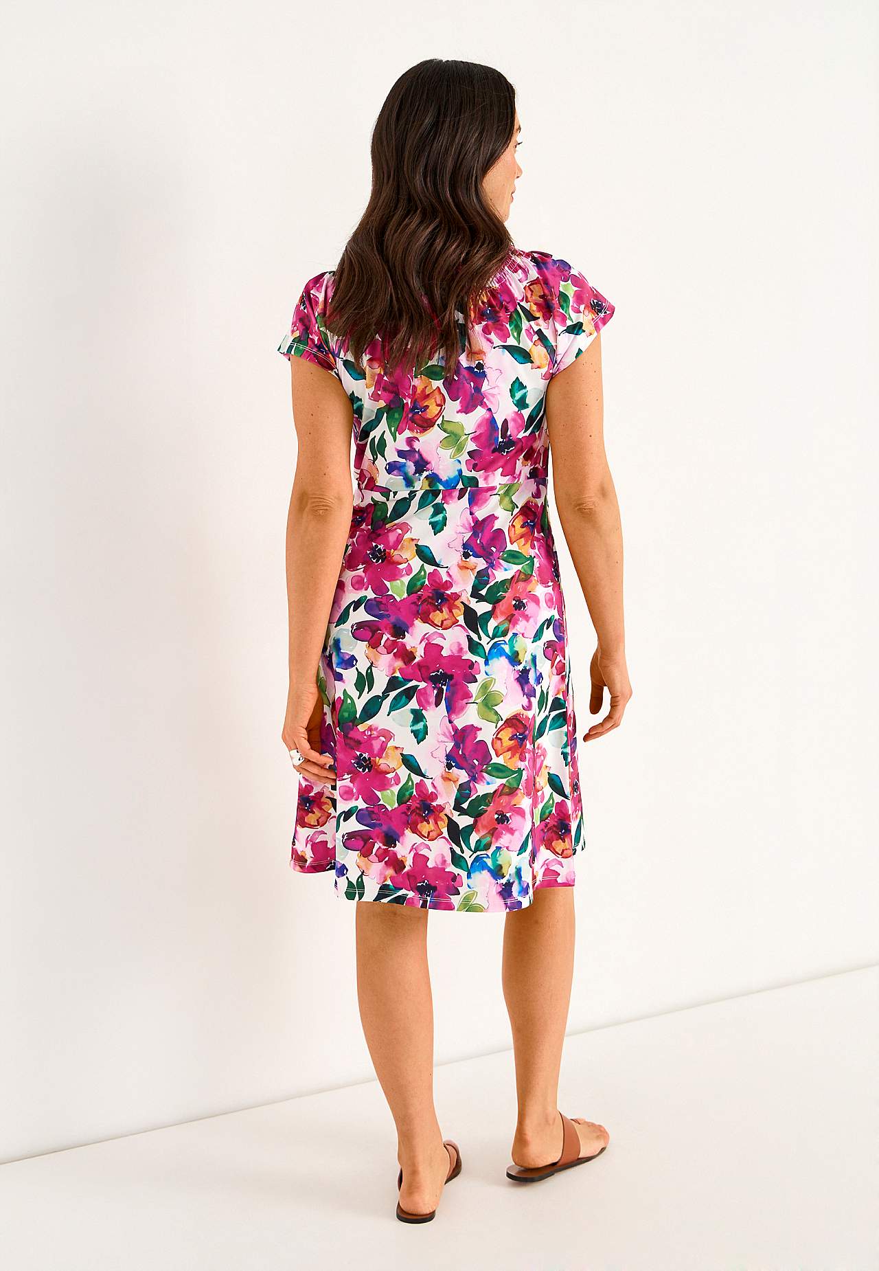 Jersey dress with a flower pattern