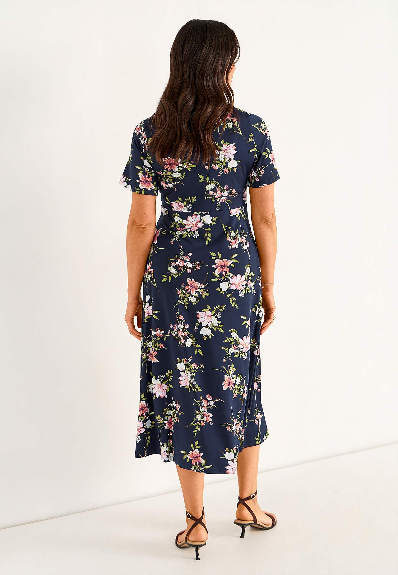 Jersey dress with a flower pattern