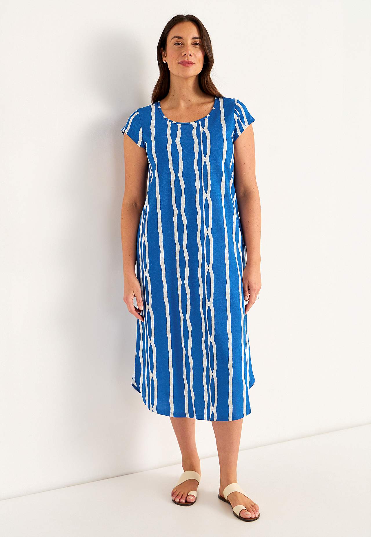 Patterned jersey dress with pockets