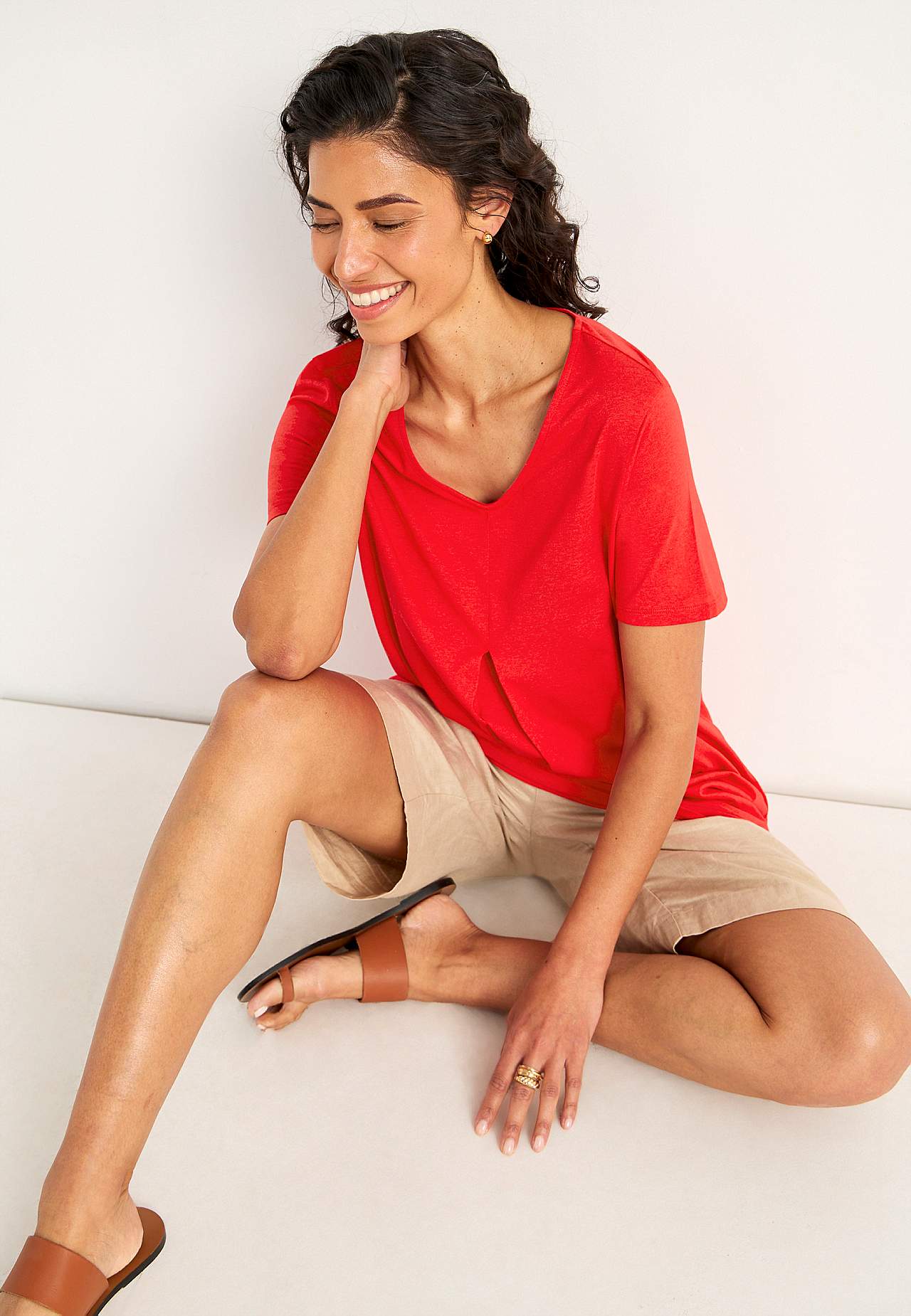 Jersey tuniq with flattering pleat