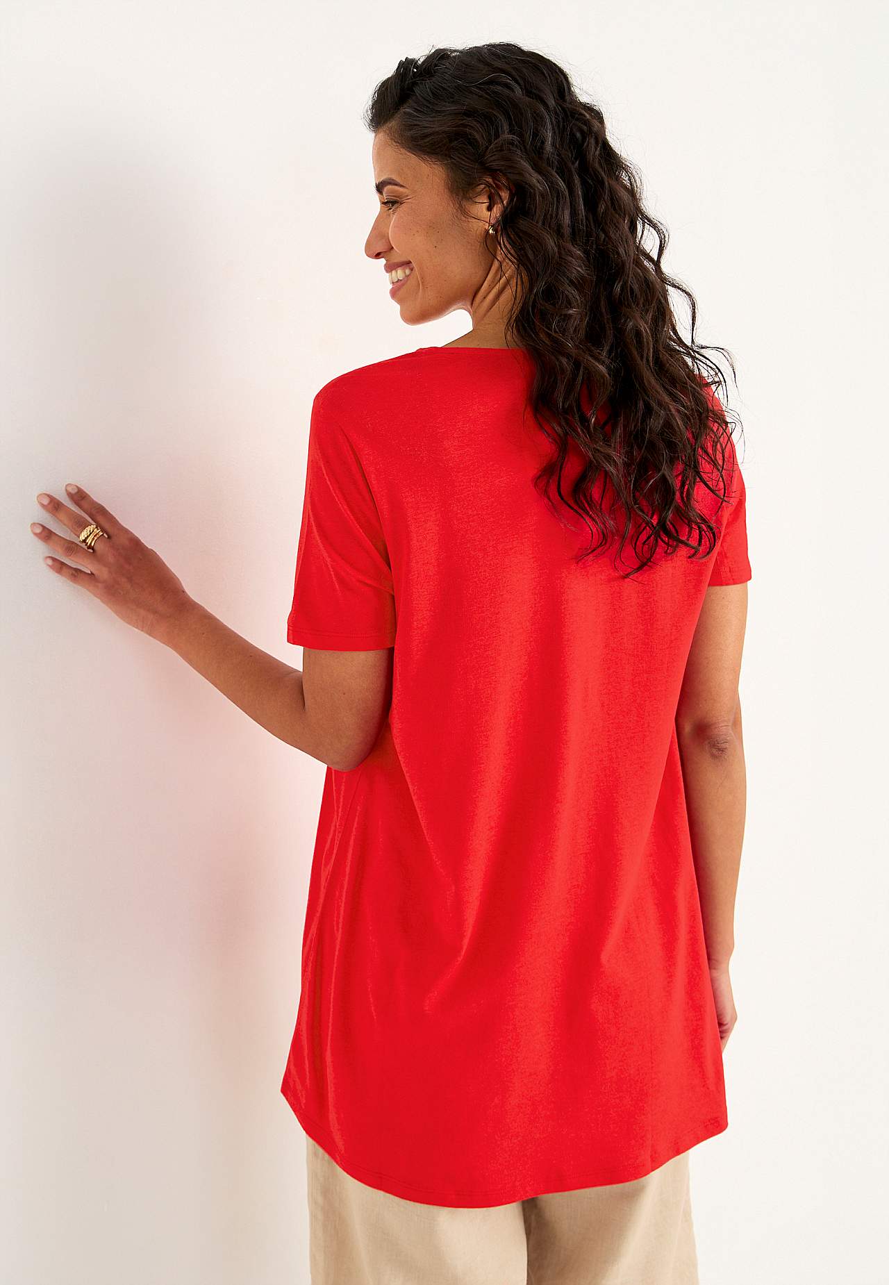 Jersey tuniq with flattering pleat
