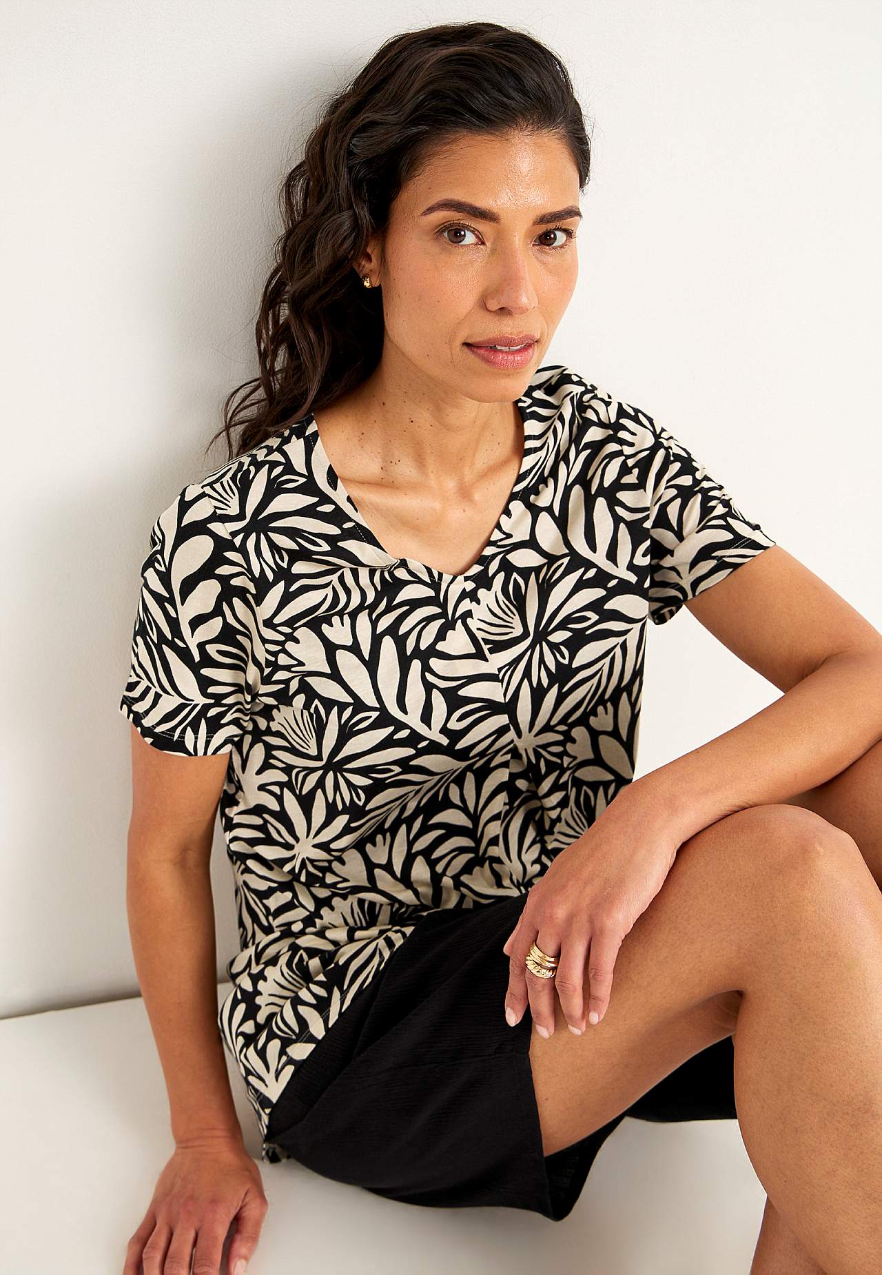 Jersey tuniq with flattering pleat