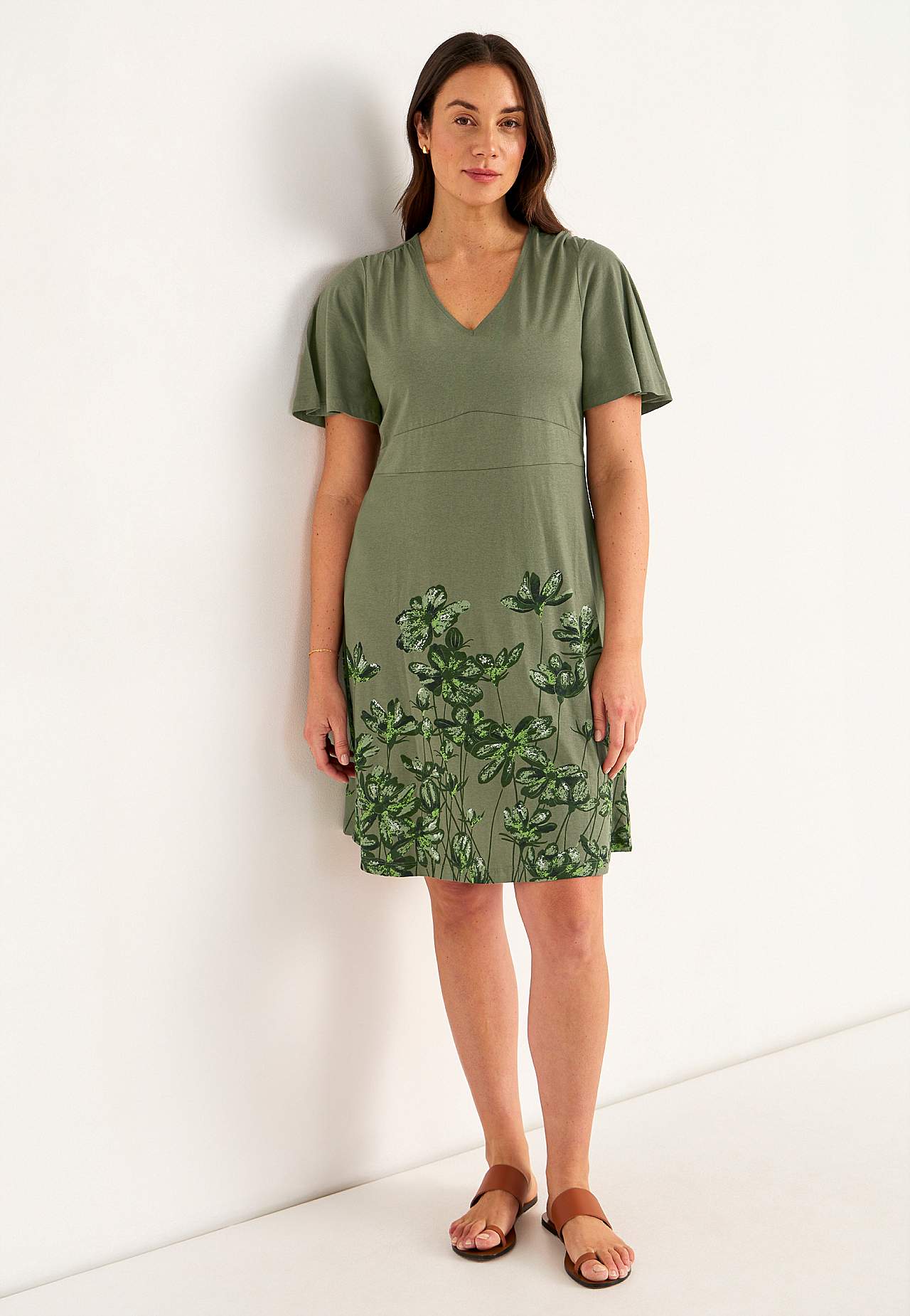 Jersey dress with floral pattern