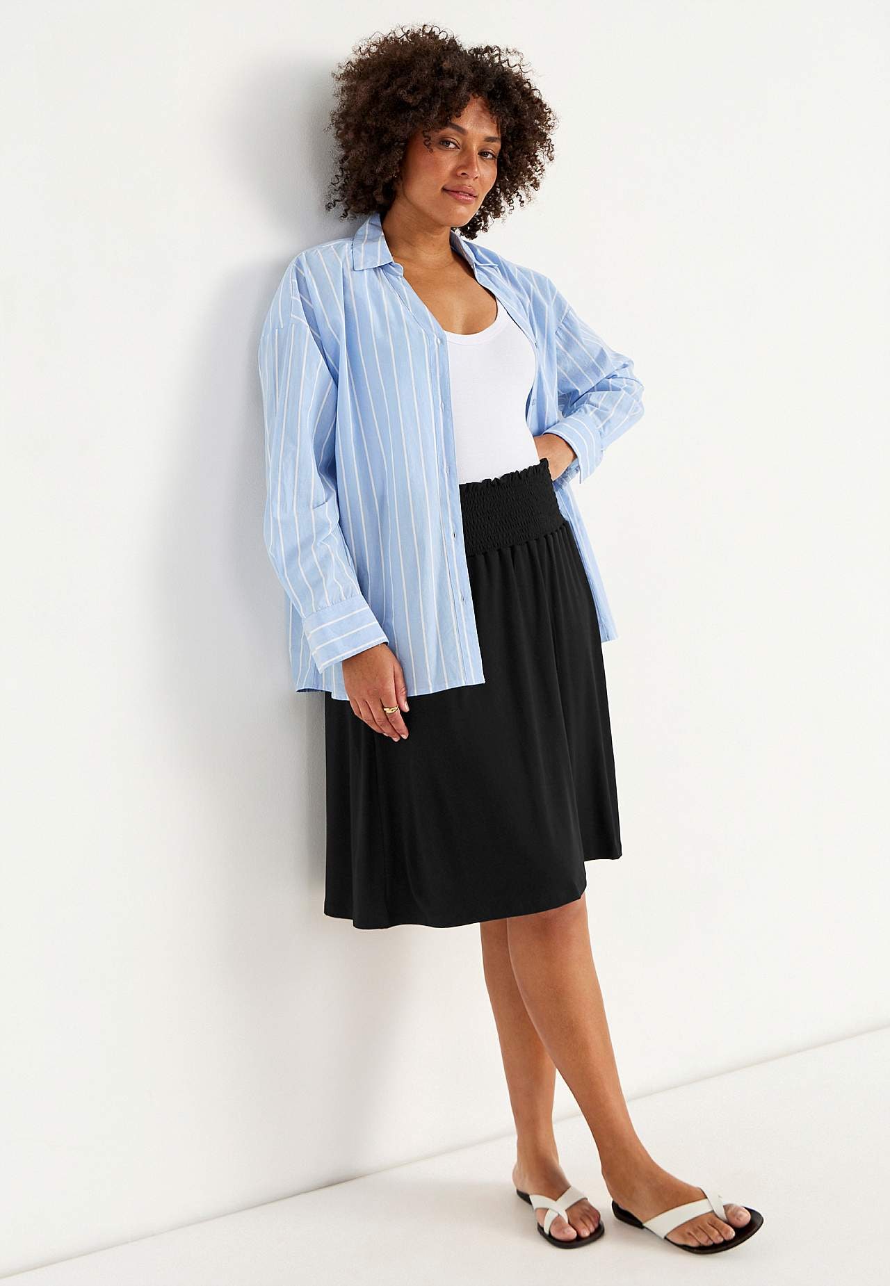 Jersey skirt with pockets