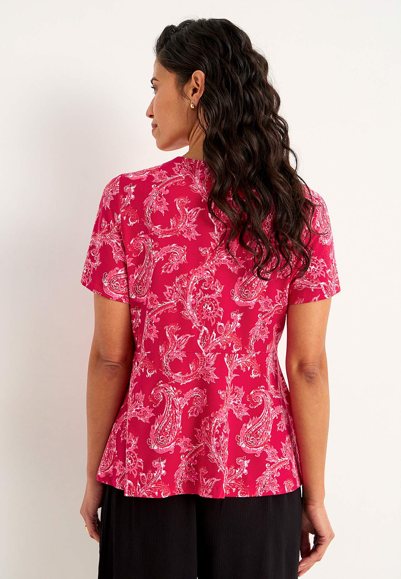 Patterned jersey top