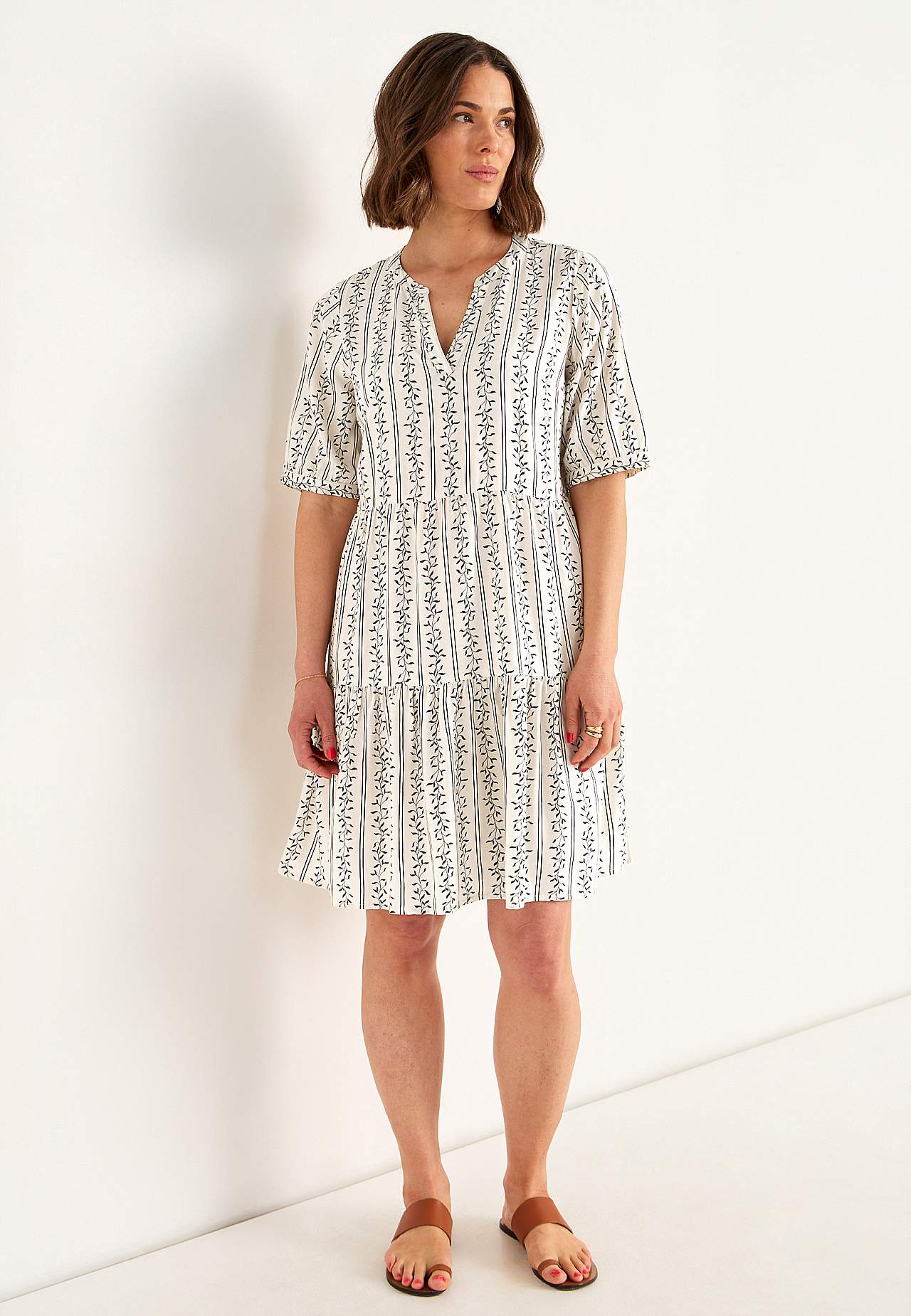 Dress with flounce