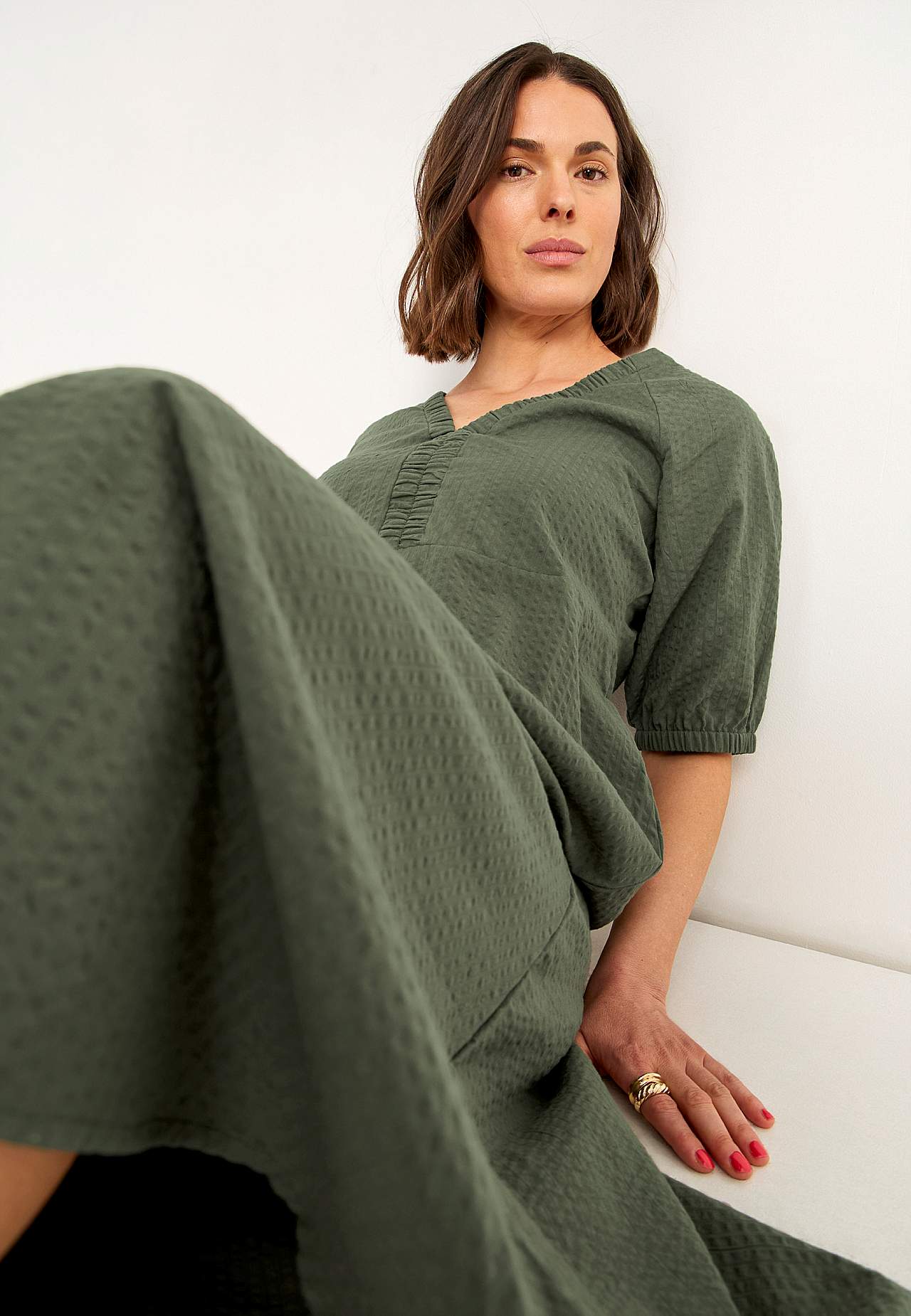 Dress in seersucker