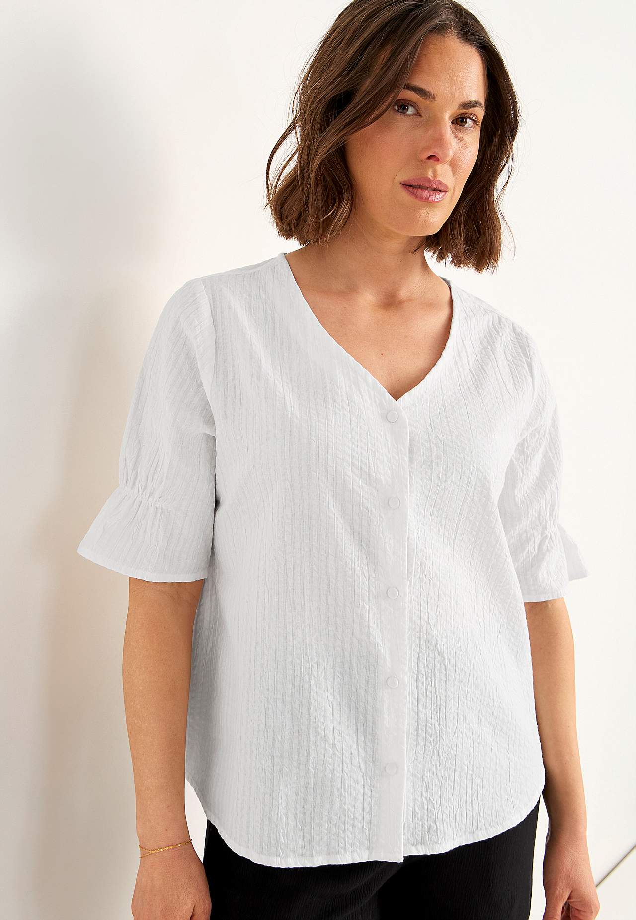 Blouse in seersucker