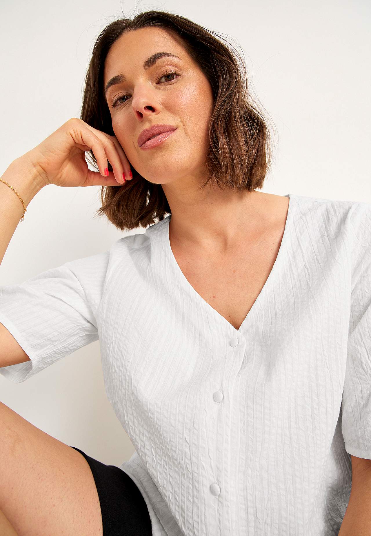 Blouse in seersucker