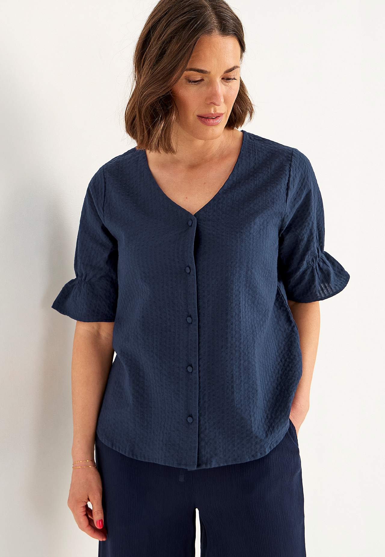 Blouse in seersucker