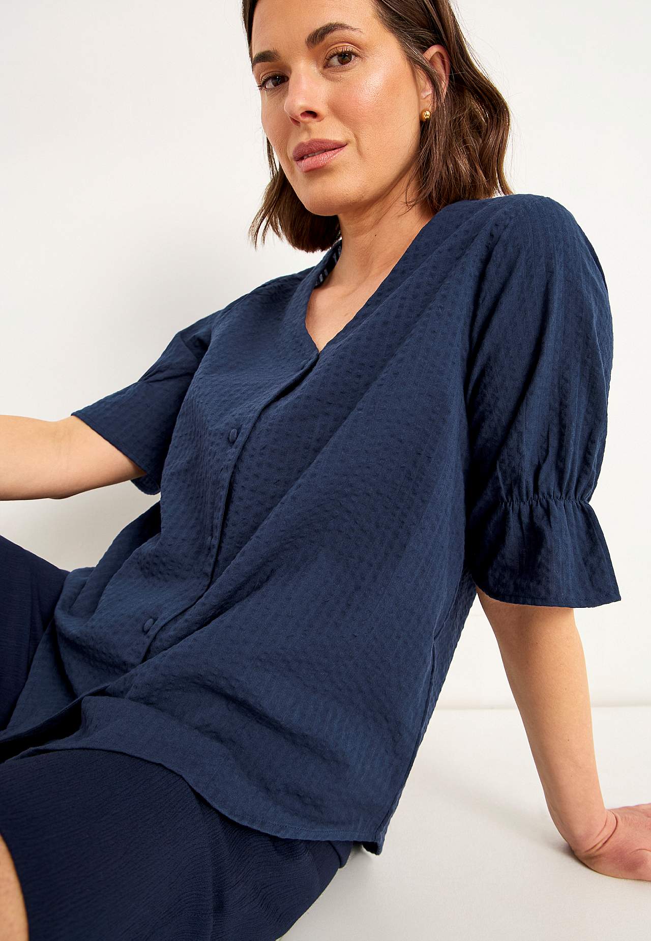 Blouse in seersucker