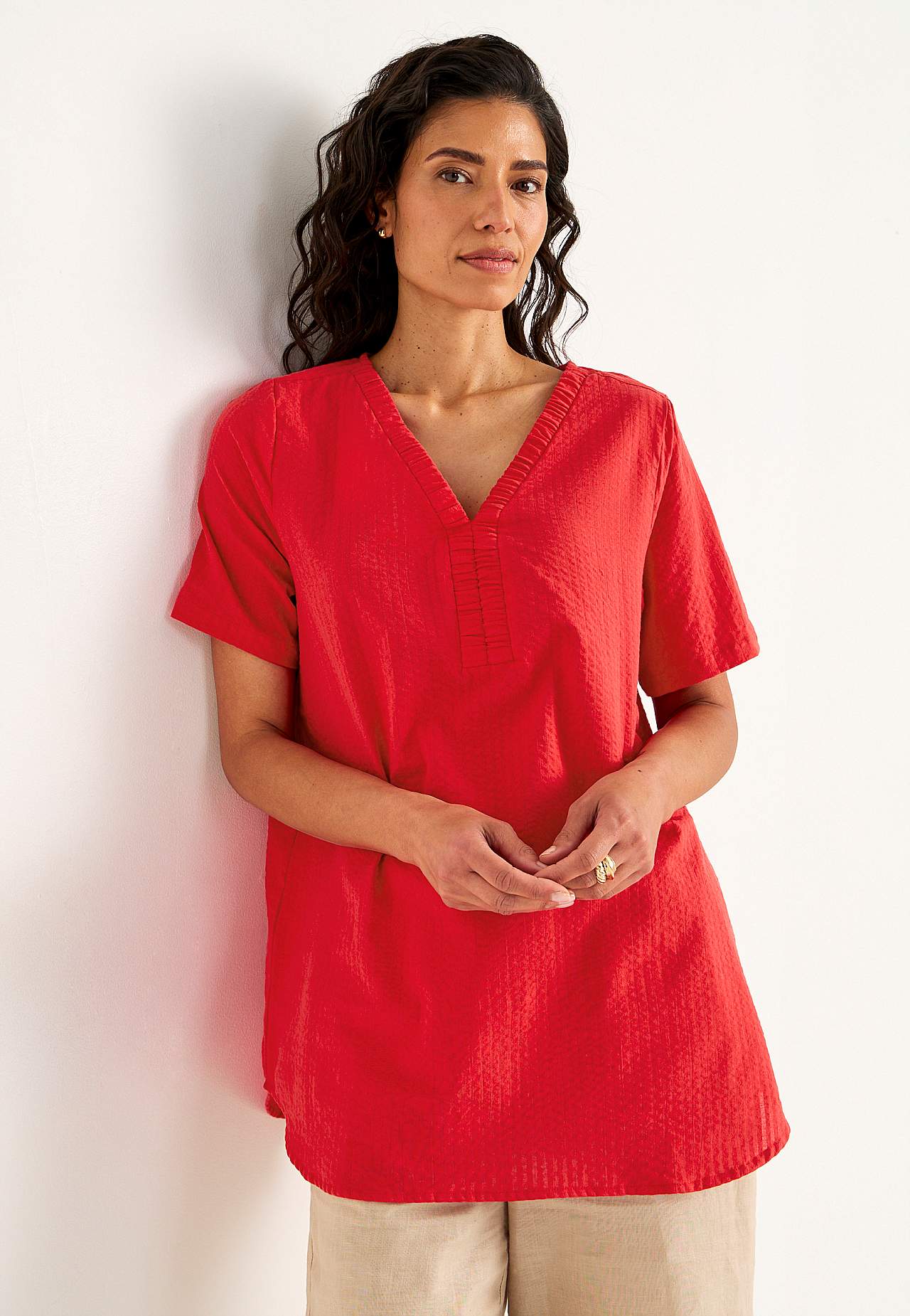Tunic in seersucker