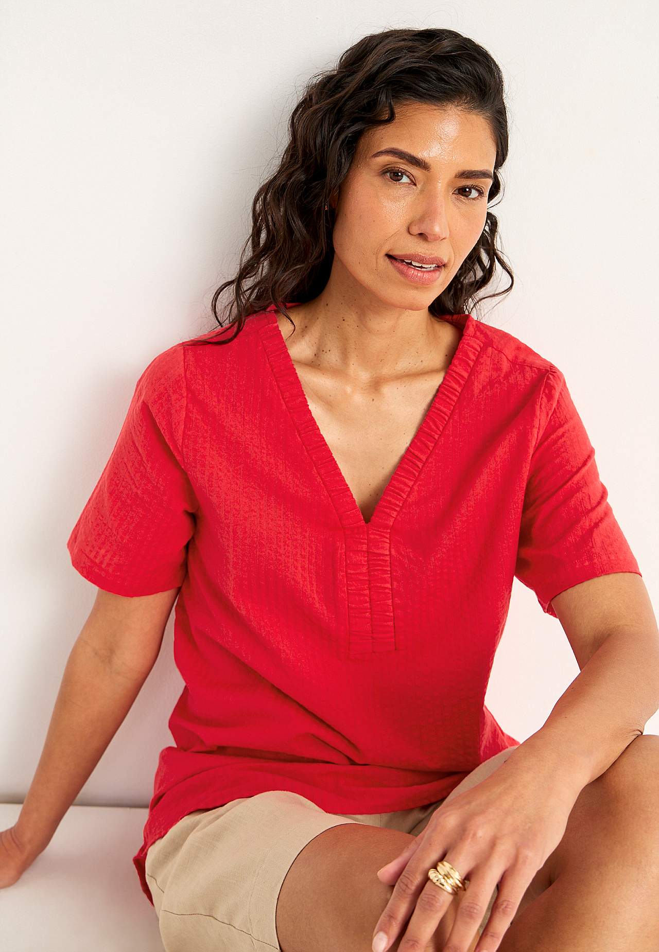Tunic in seersucker