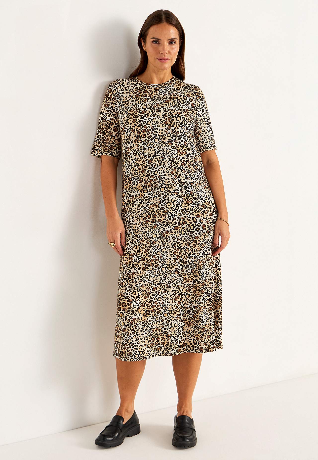 Leopard jersey dress