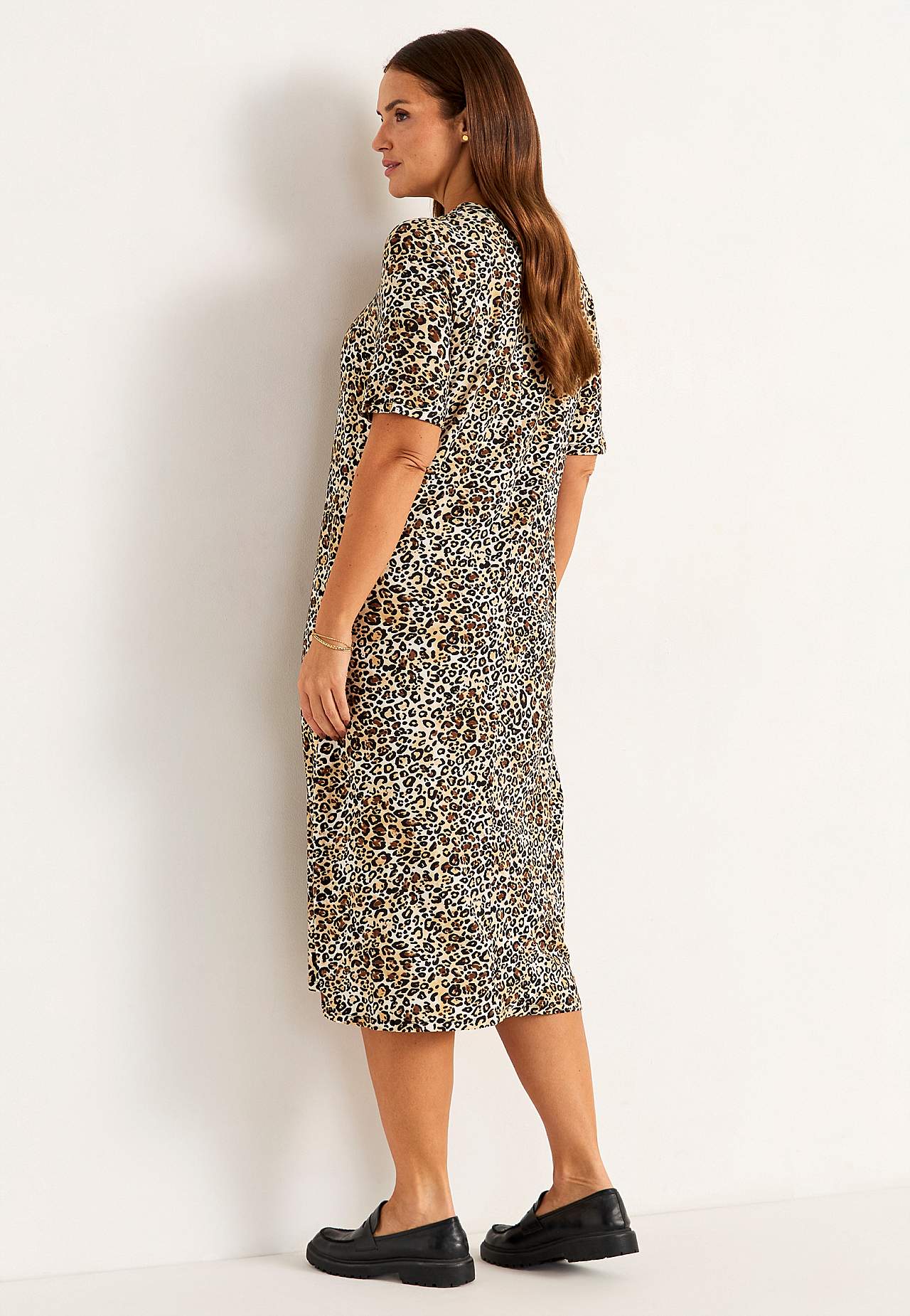 Leopard jersey dress