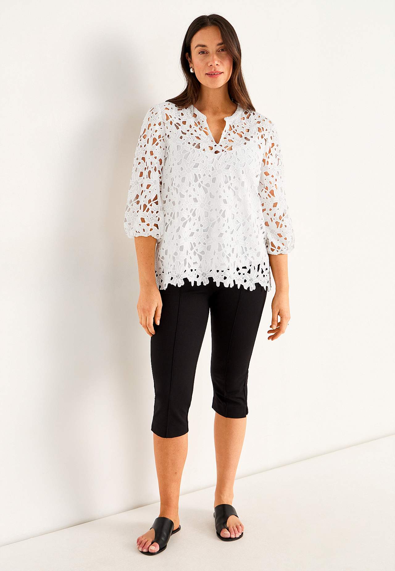 Lace blouse with a flower pattern