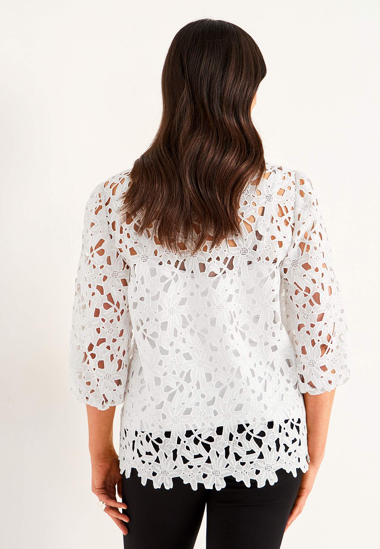 Lace blouse with a flower pattern
