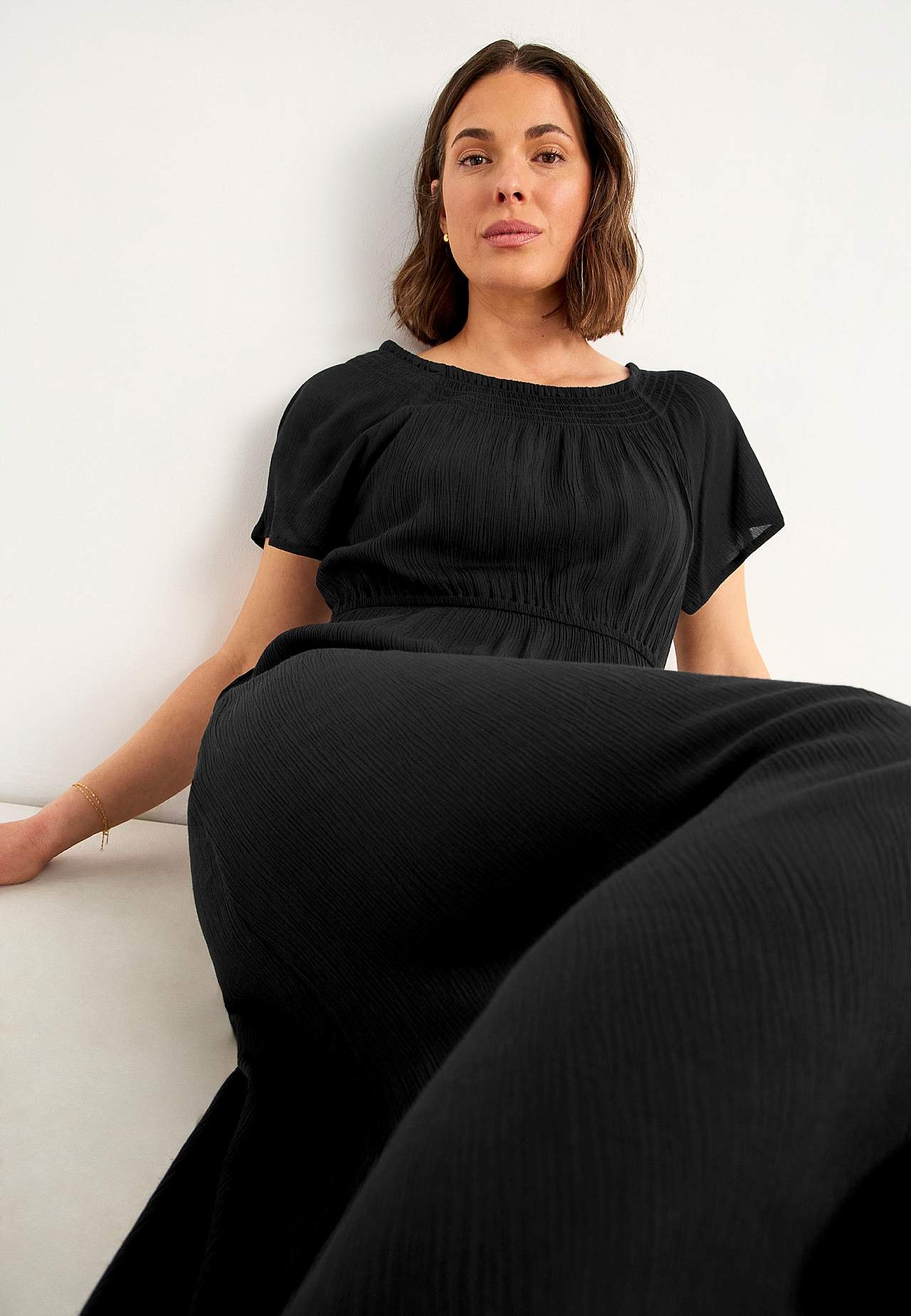 Dress in viscose crepe