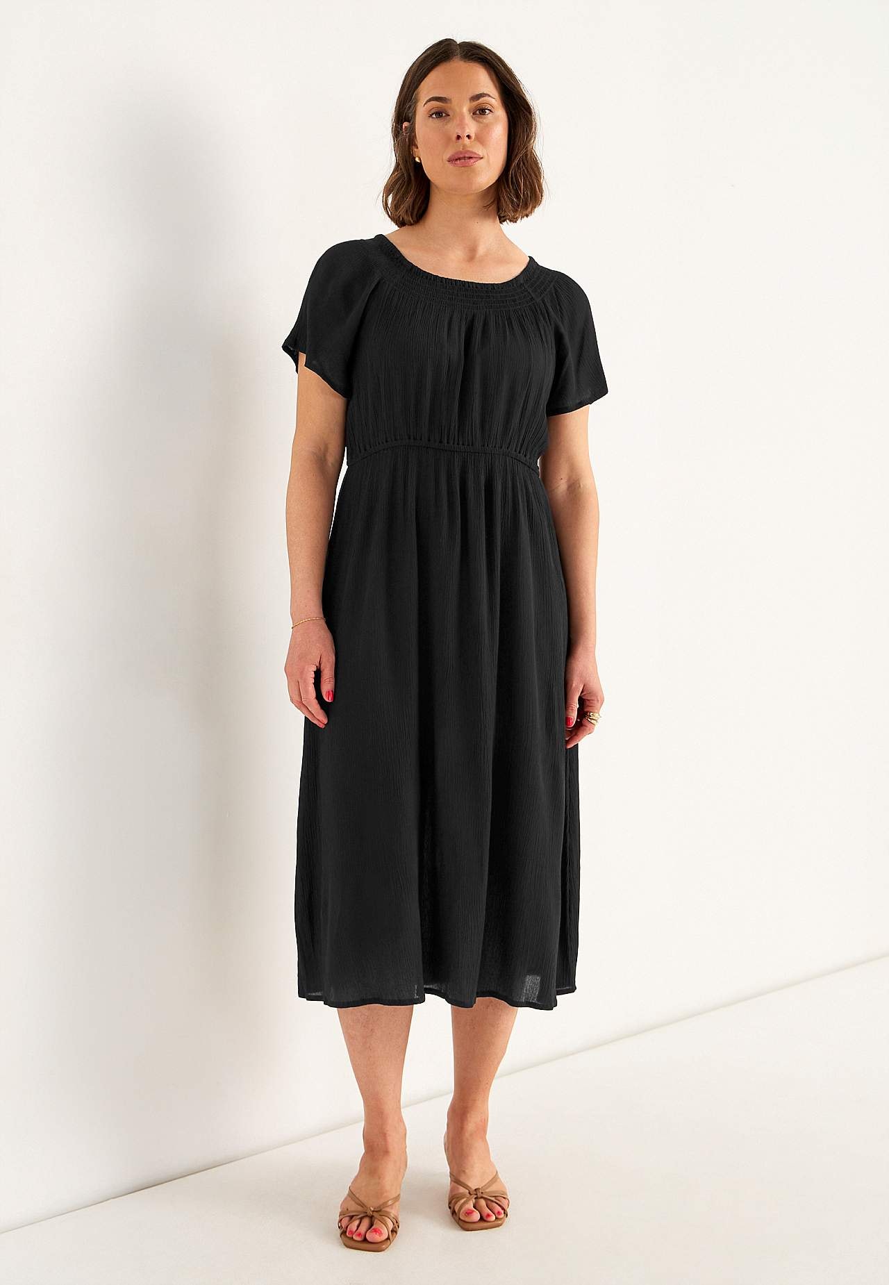 Dress in viscose crepe