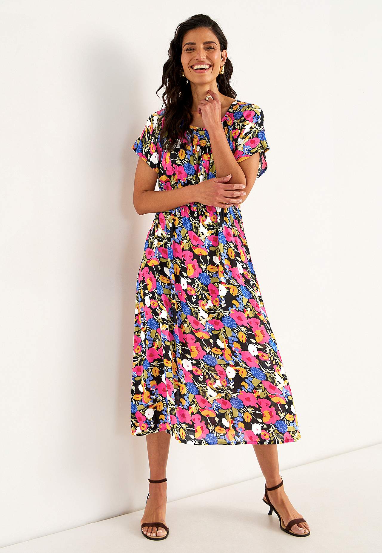 Dress in viscose crepe