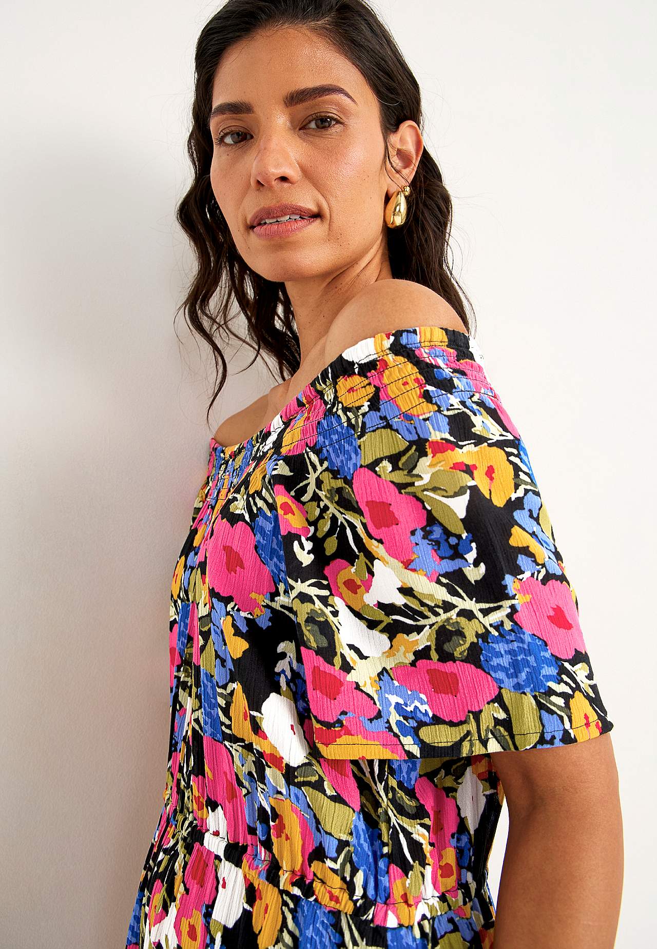 Dress in viscose crepe