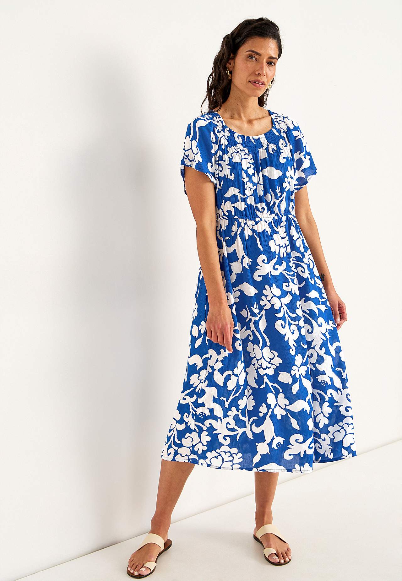 Dress in viscose crepe