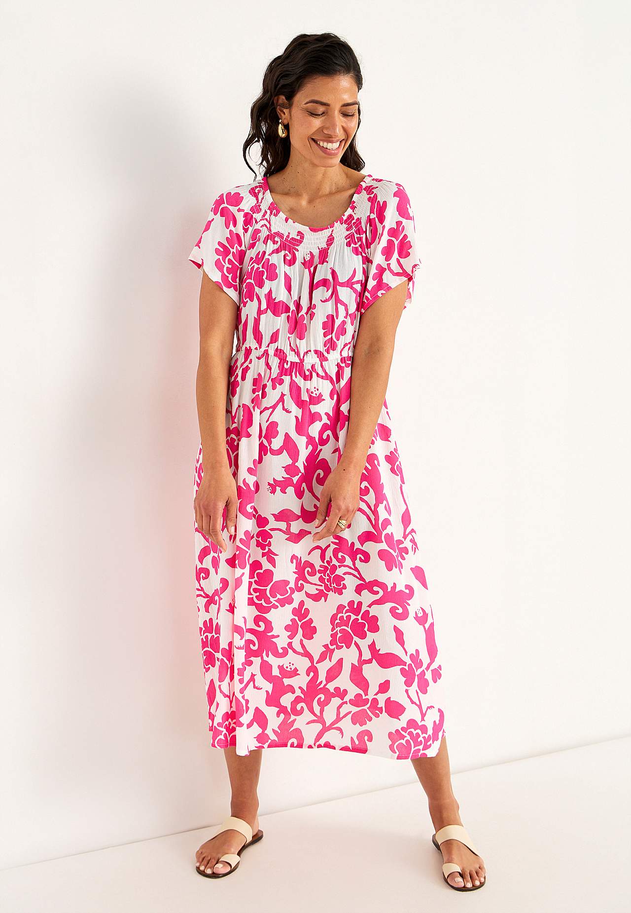 Dress in viscose crepe