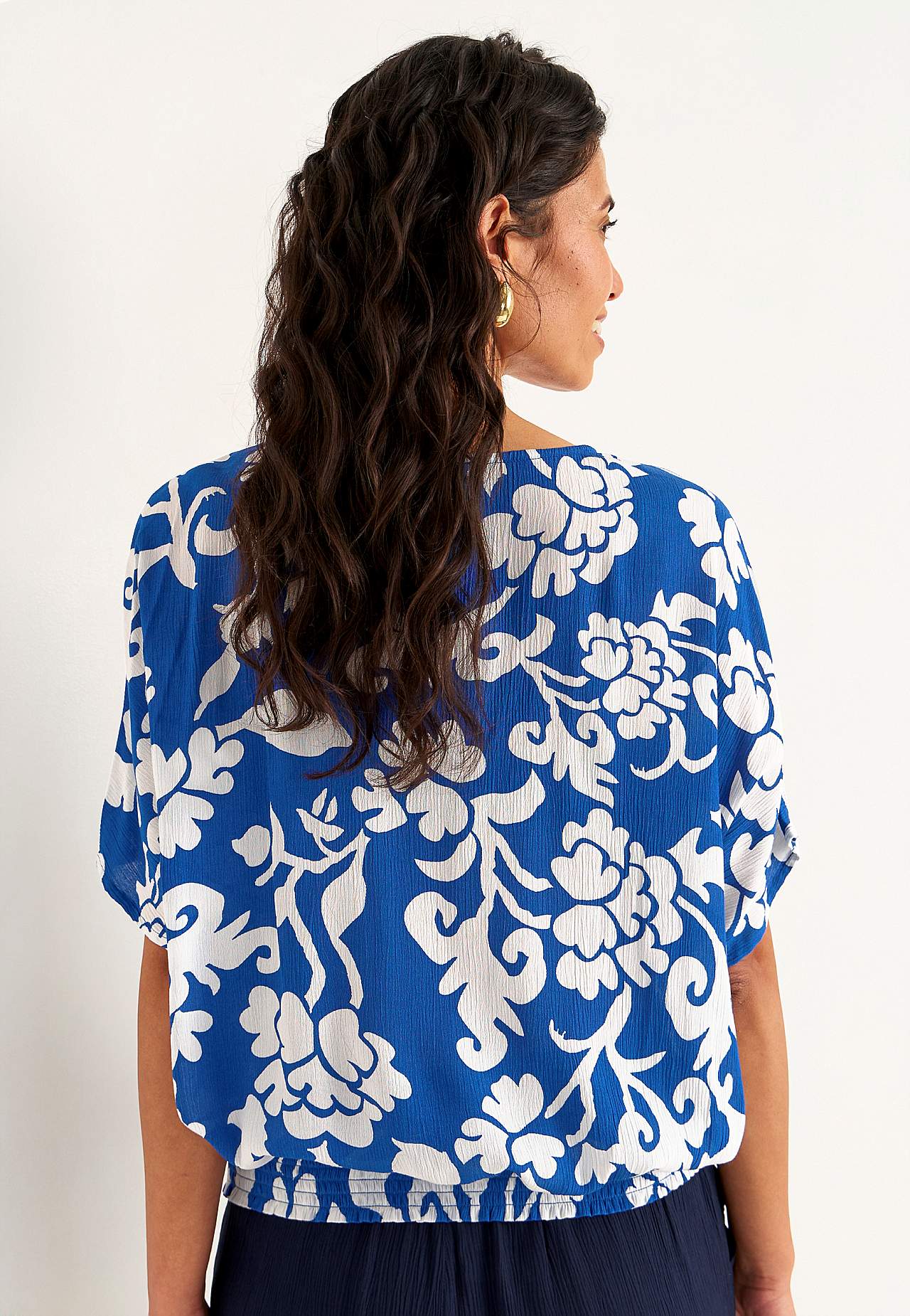 Blouse in viscose crepe