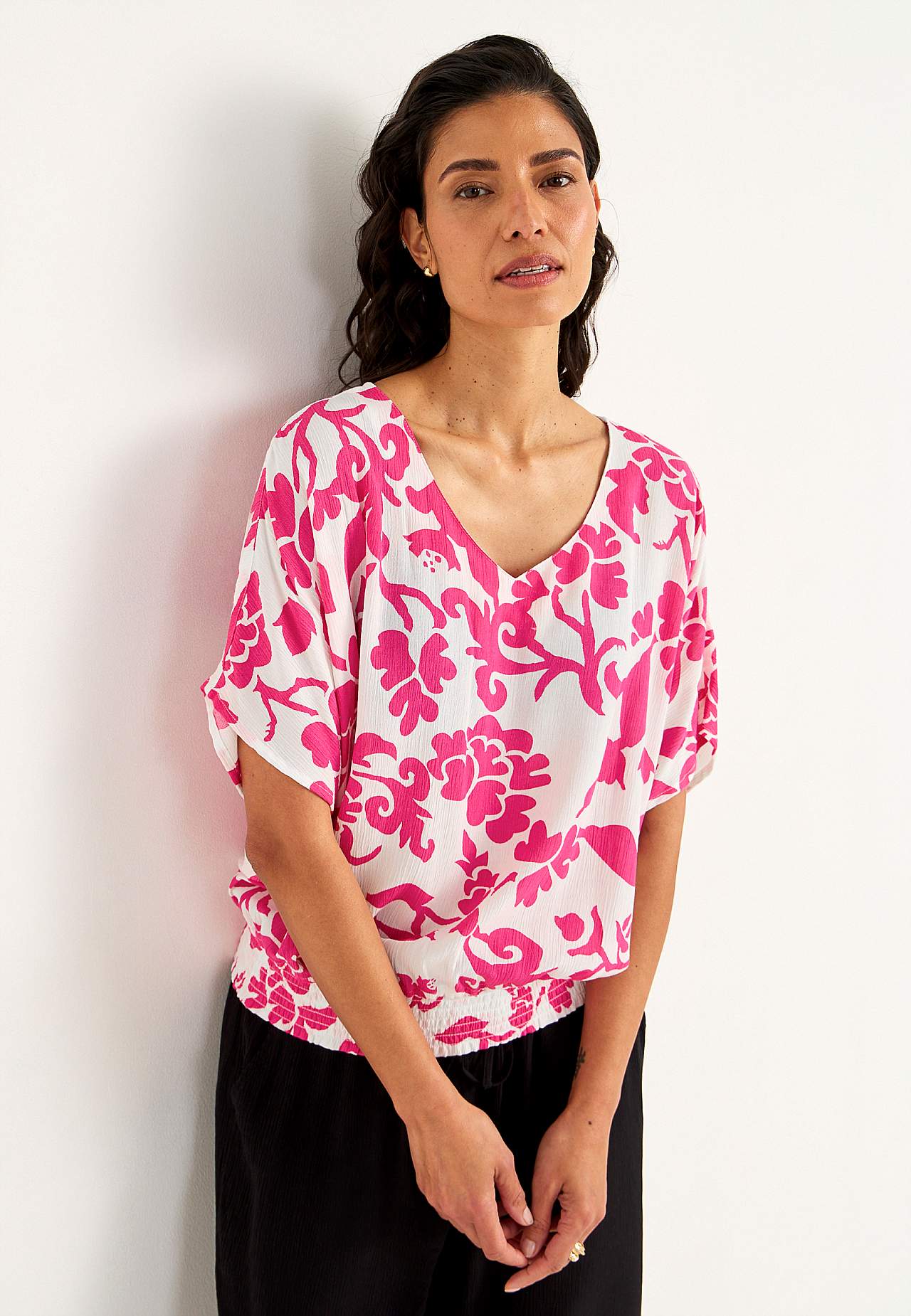 Blouse in viscose crepe