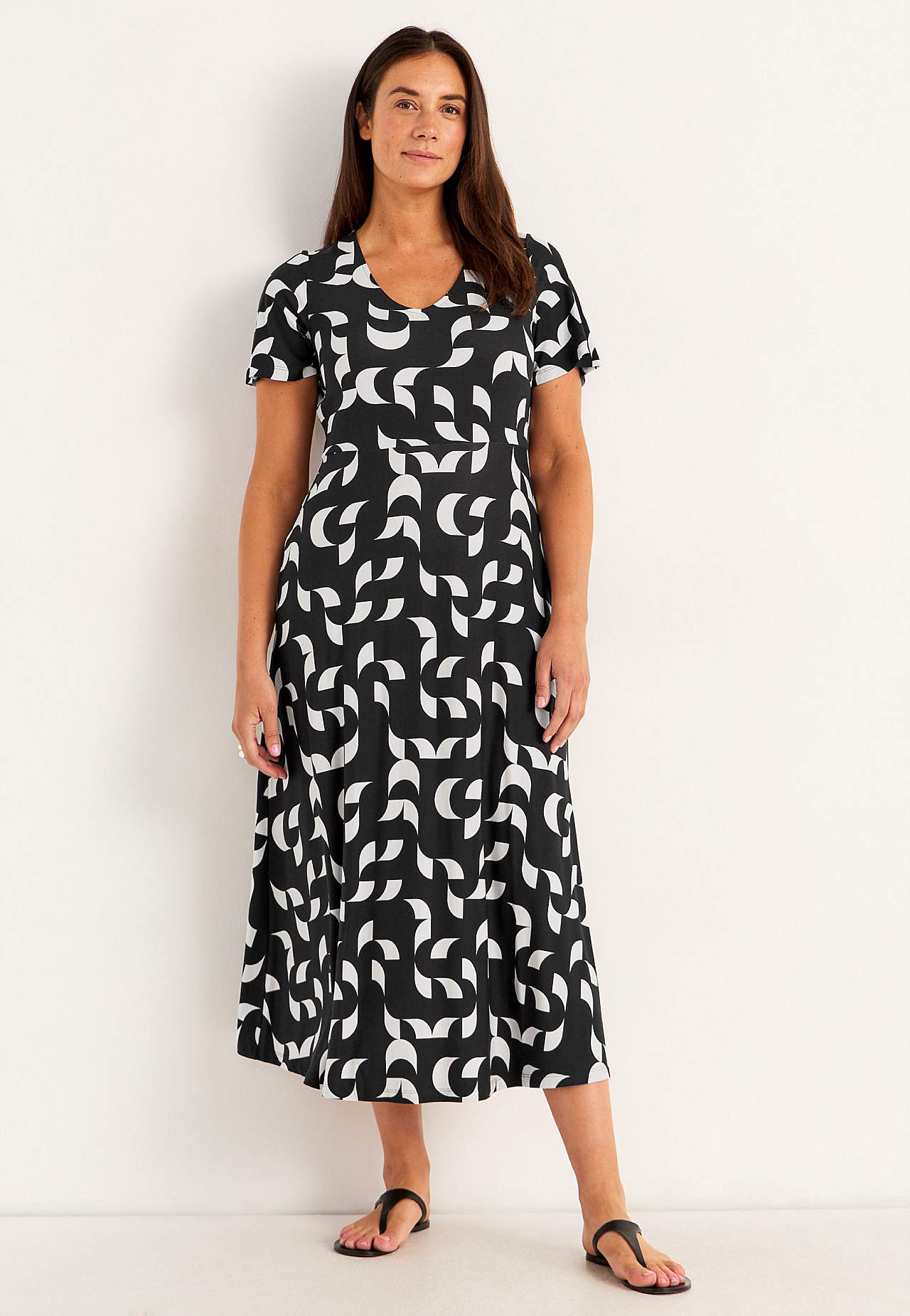Patterned viscose dress
