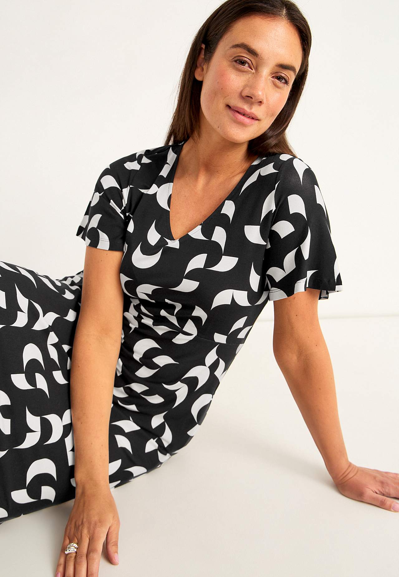 Patterned viscose dress