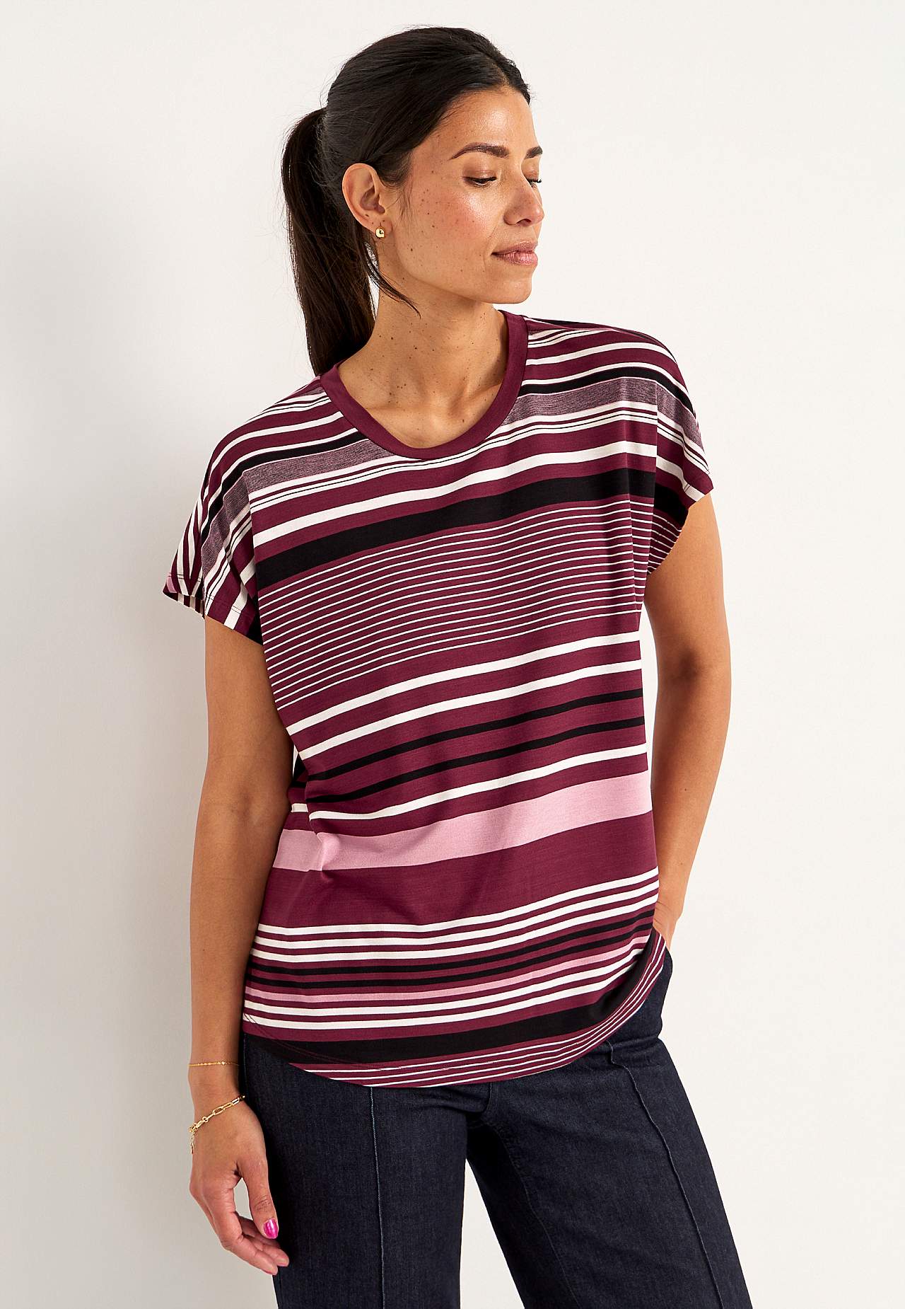 Jersey top with short sleeves