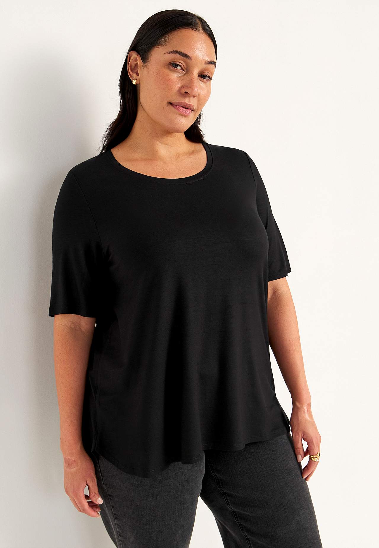 Jersey tuniq with short sleeves