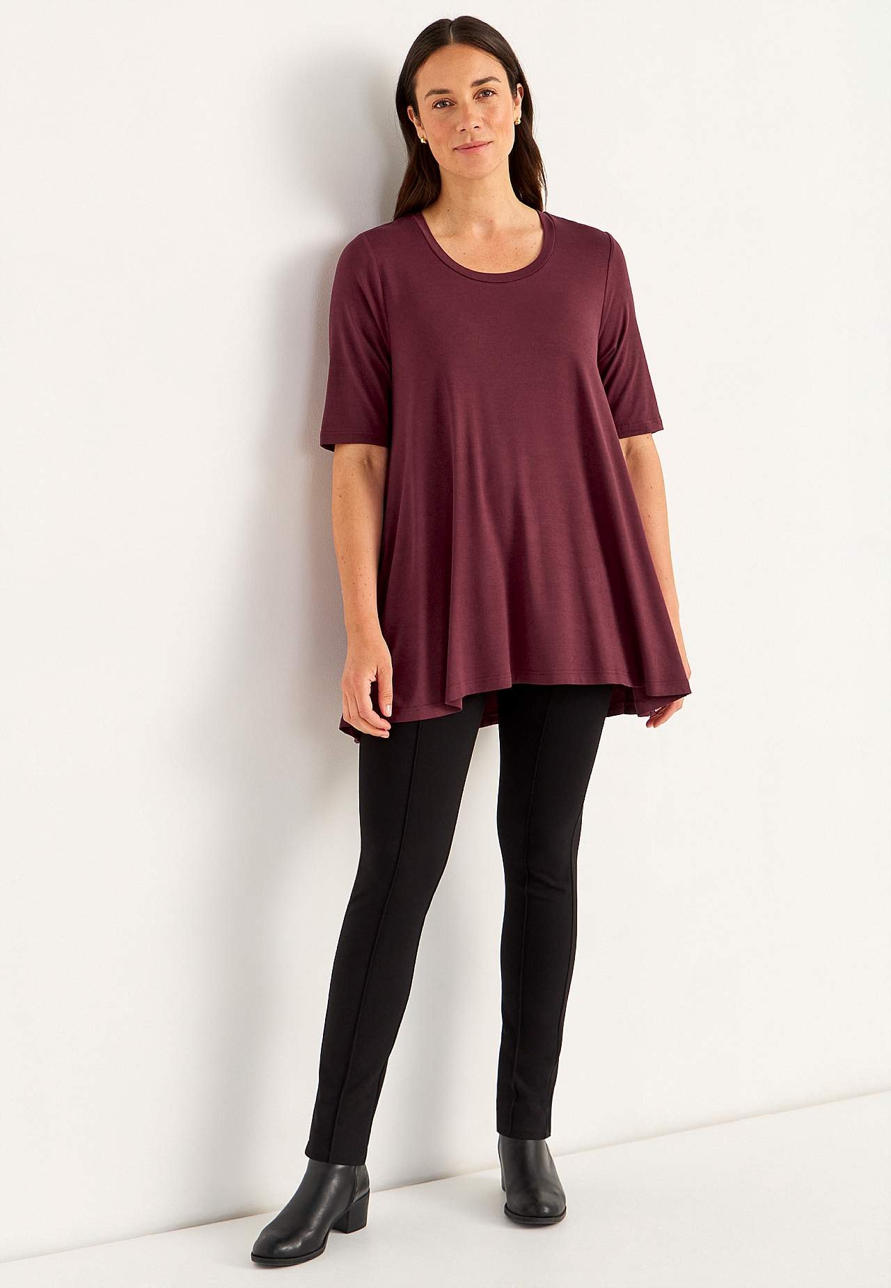 Jersey tuniq with short sleeves