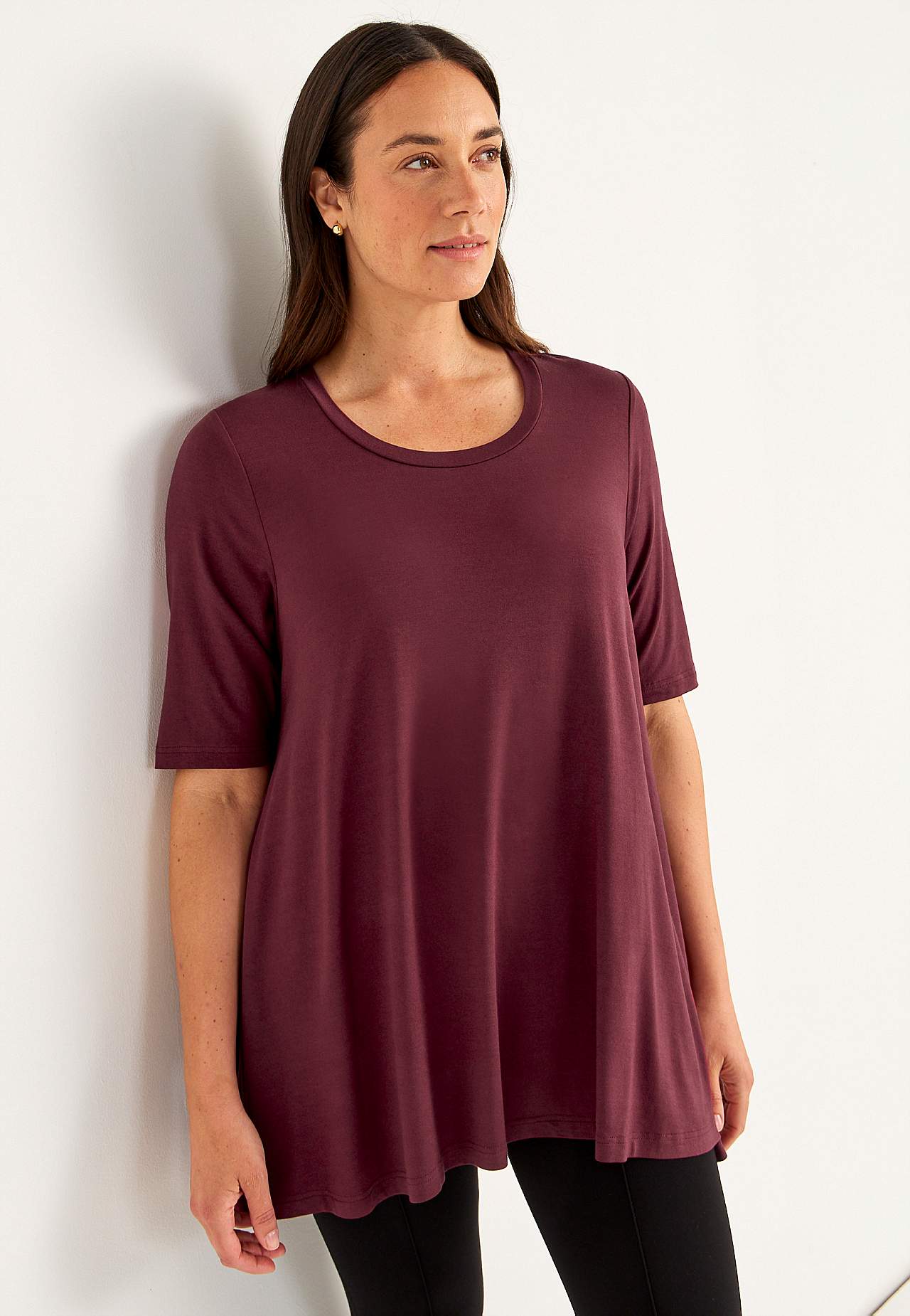 Jersey tuniq with short sleeves