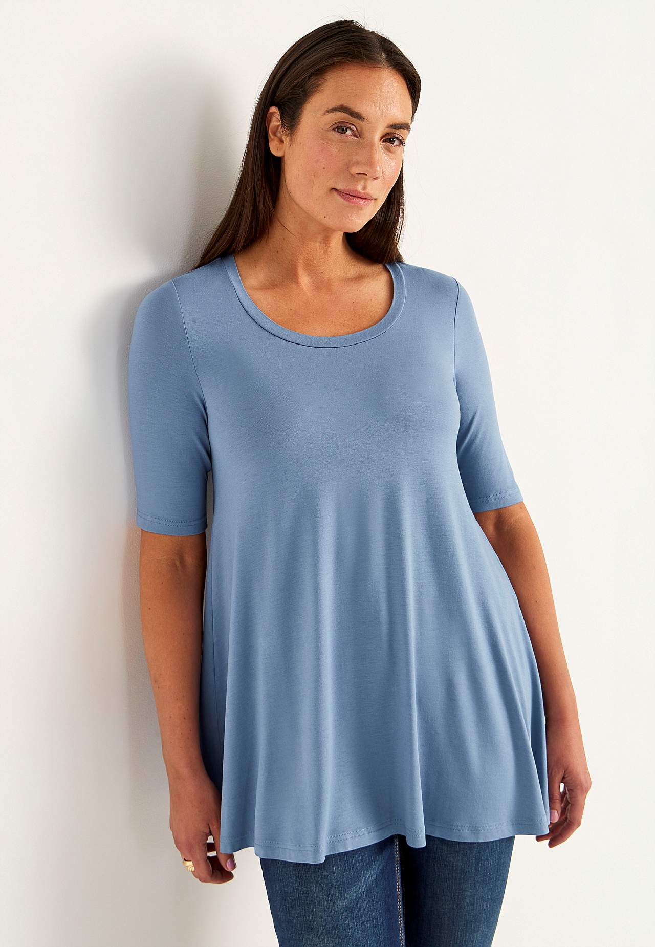 Jersey tuniq with short sleeves