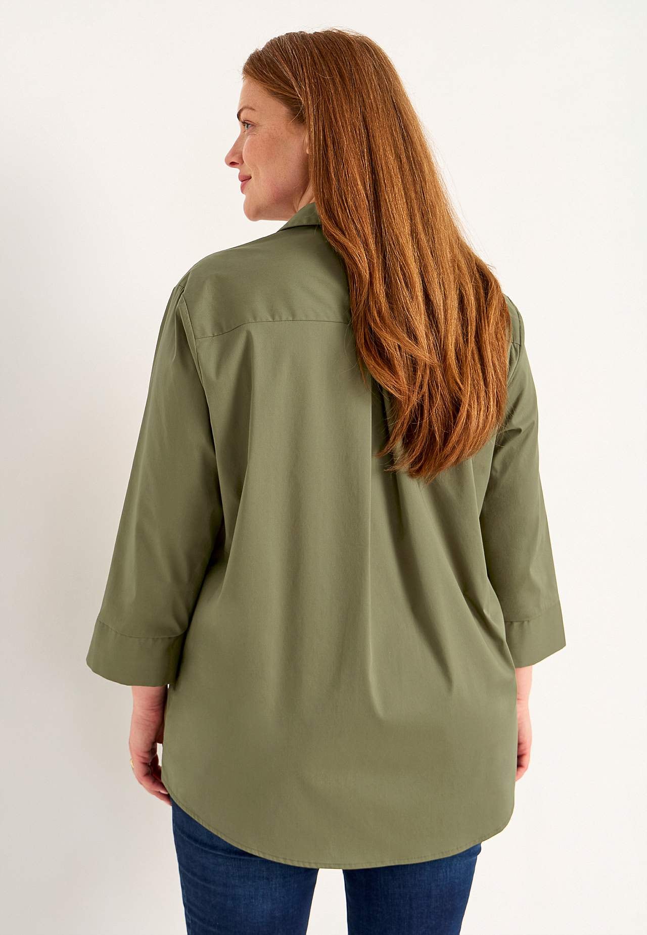 Woven tunic in poplin