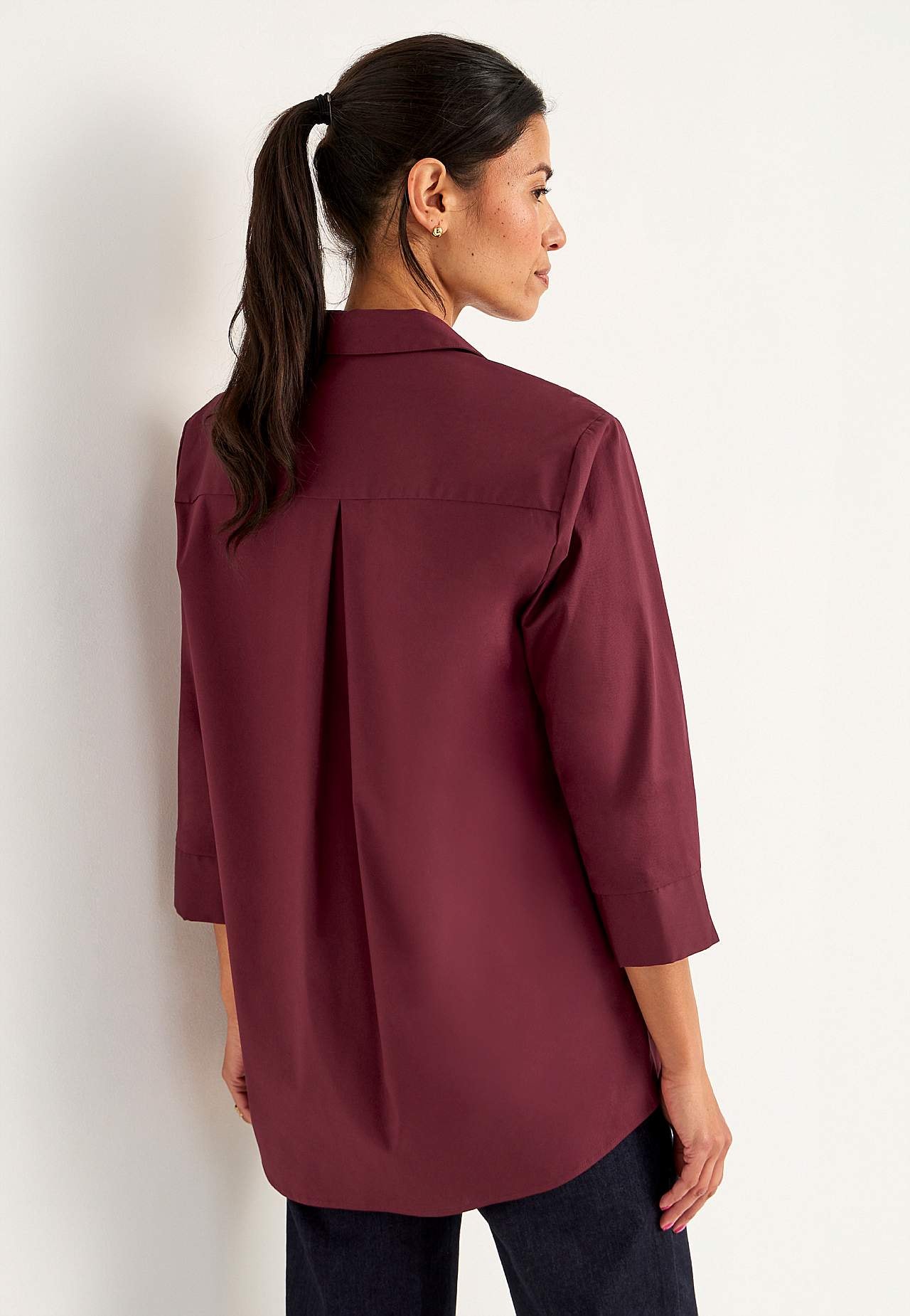 Woven tunic in poplin